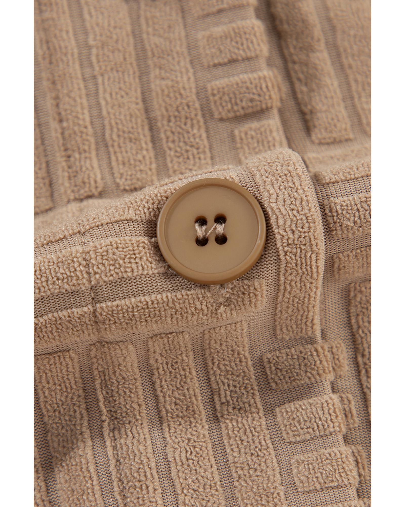 Dark Khaki Textured Chest Pocket Button-up Shacket - XL 4