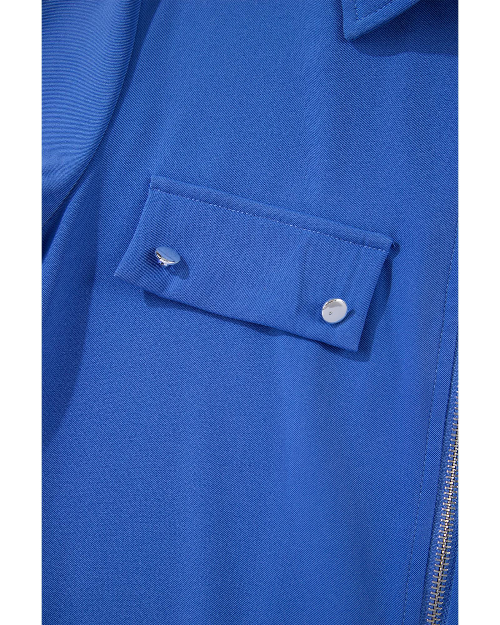 Dusk Blue Collar Tab Sleeve Zip Up Flap Detail Jacket - M 5