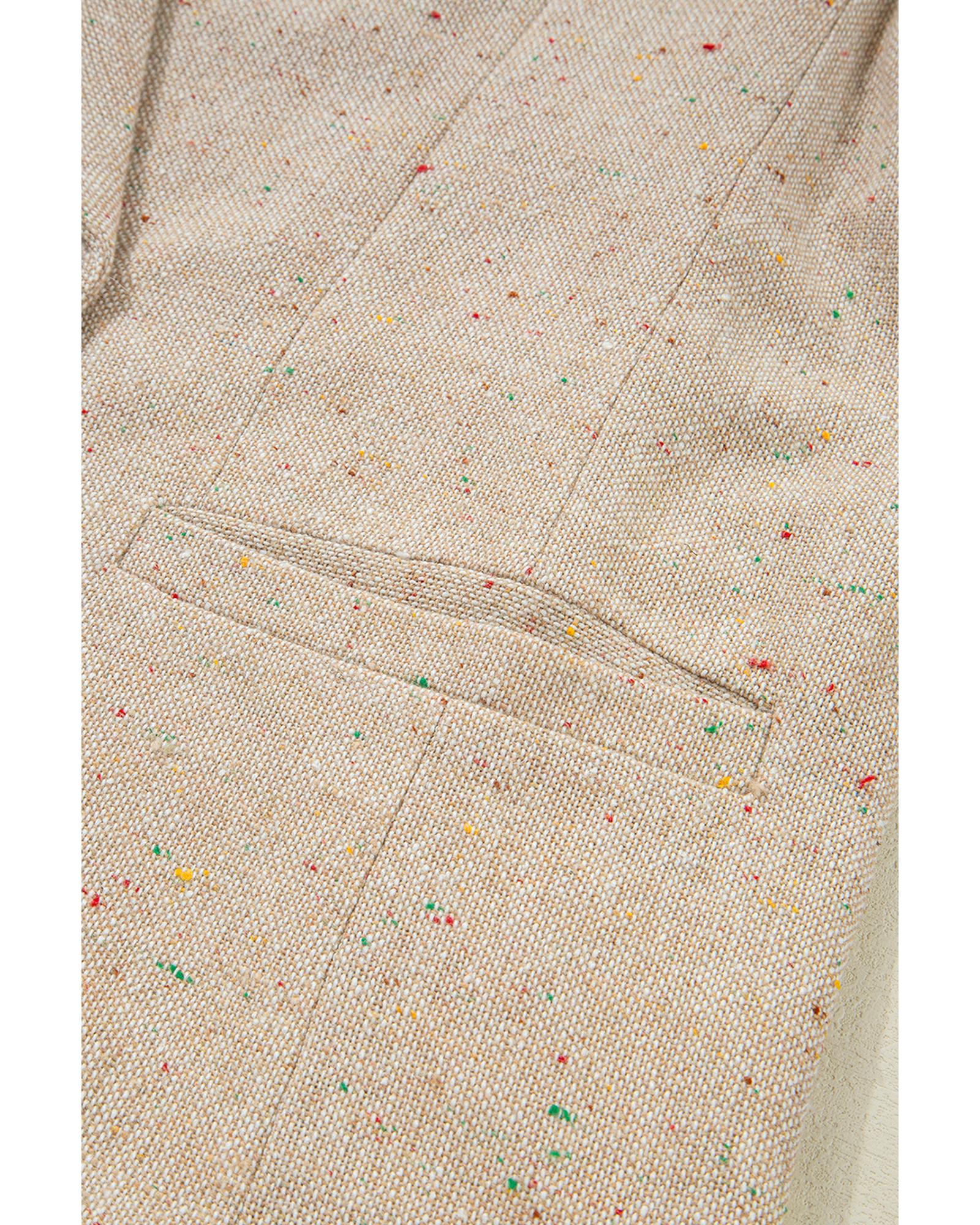 Oatmeal Single Breasted Elegant Suit Jacket - L 6