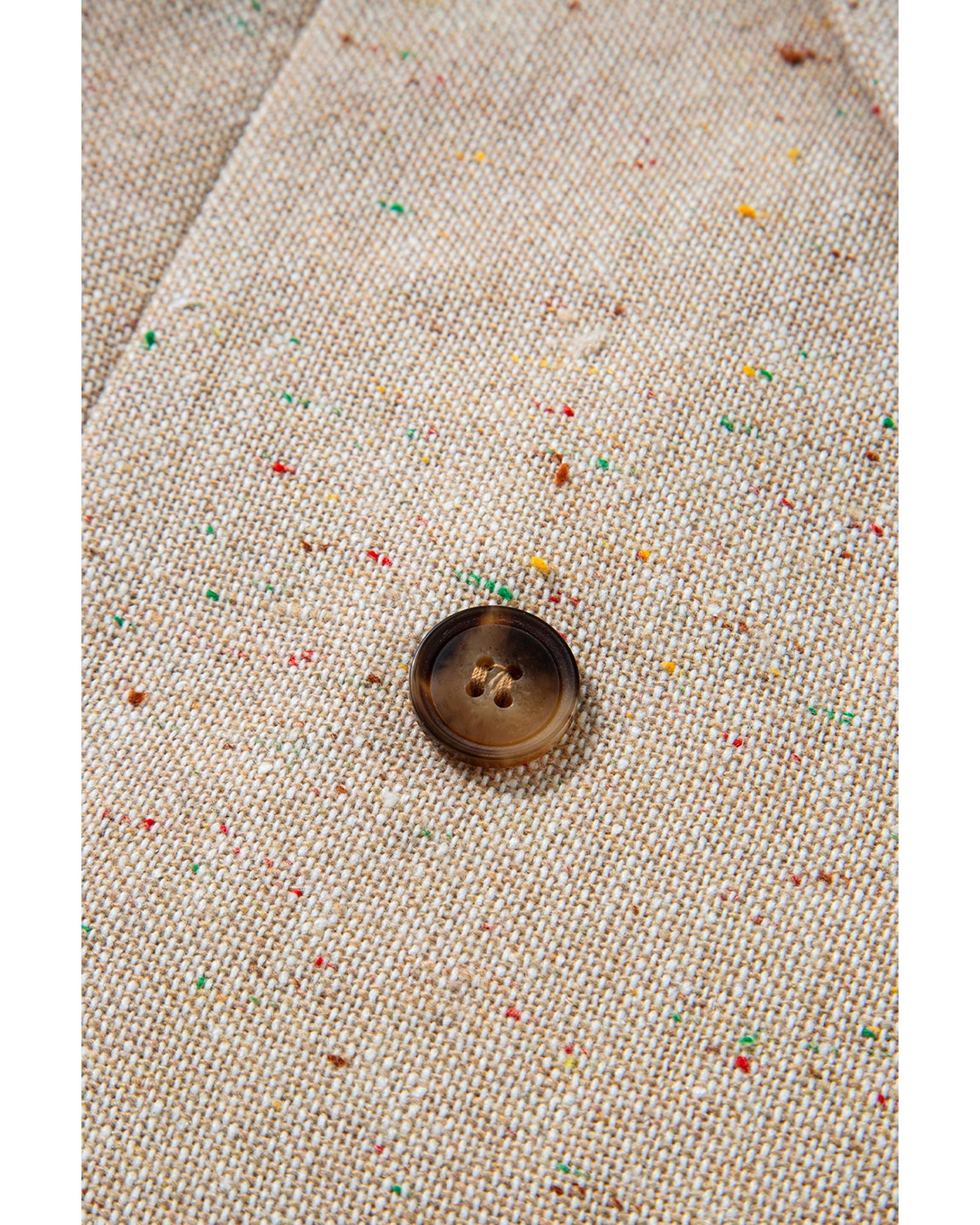 Oatmeal Single Breasted Elegant Suit Jacket - L 7