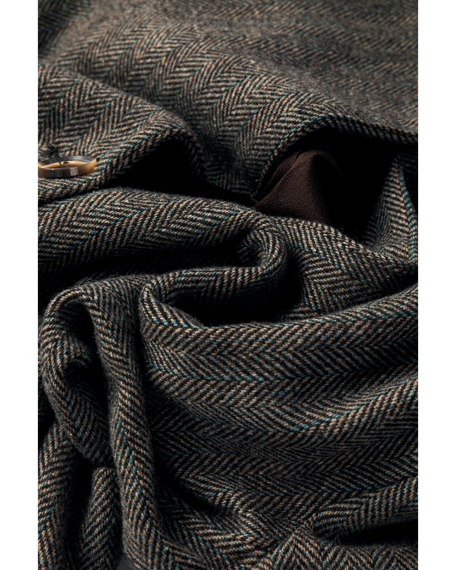 Desert Palm Twilled Single Breasted Lapel Blazer Coat - L 5