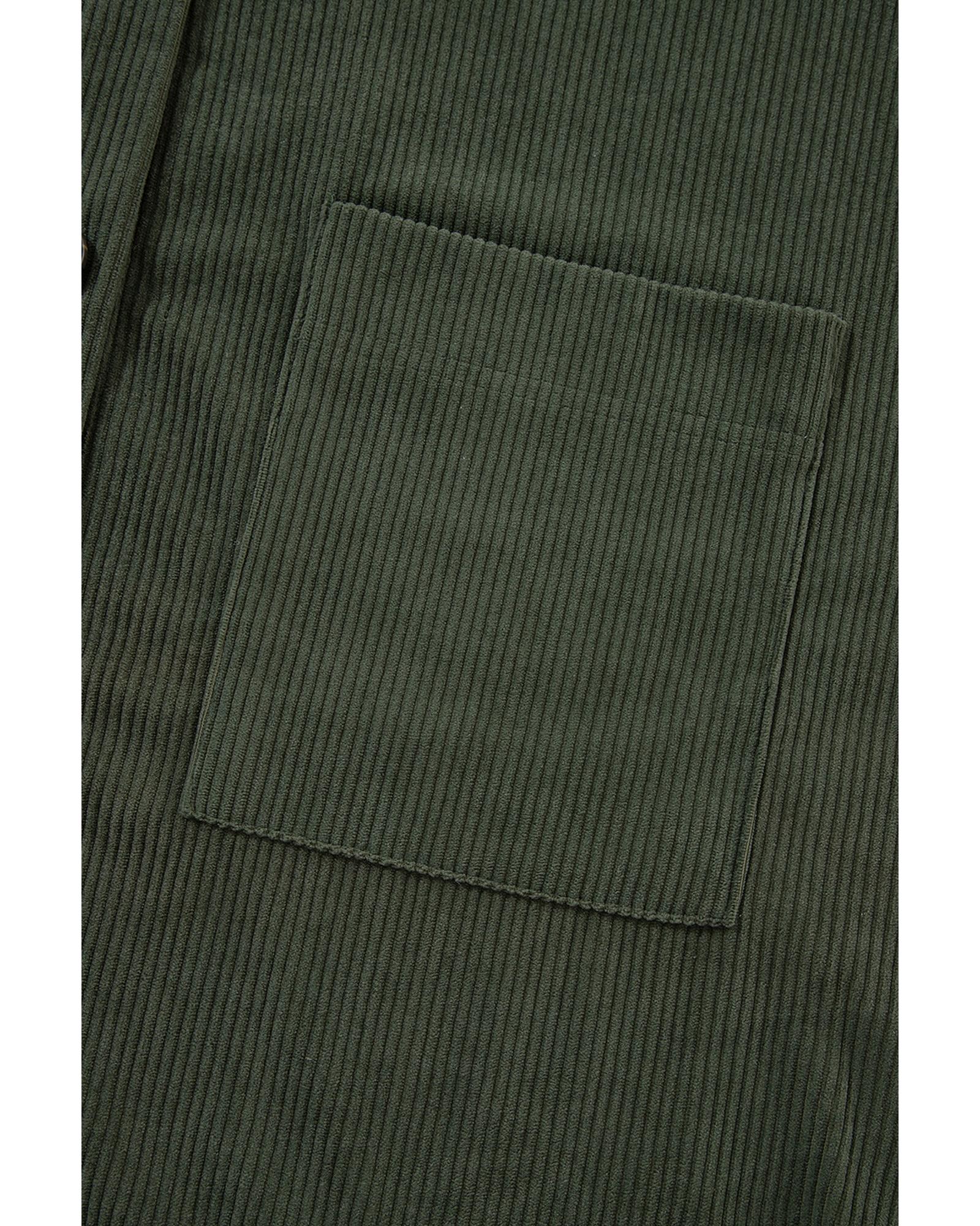 Jungle Green Oversized Corduroy Contrast Hooded Shacket - L 4