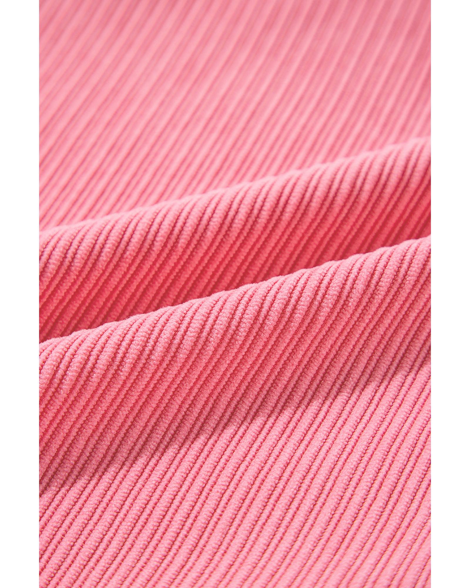 Bonbon Corduroy Flap Detail Button Up Split Shacket - XL 6