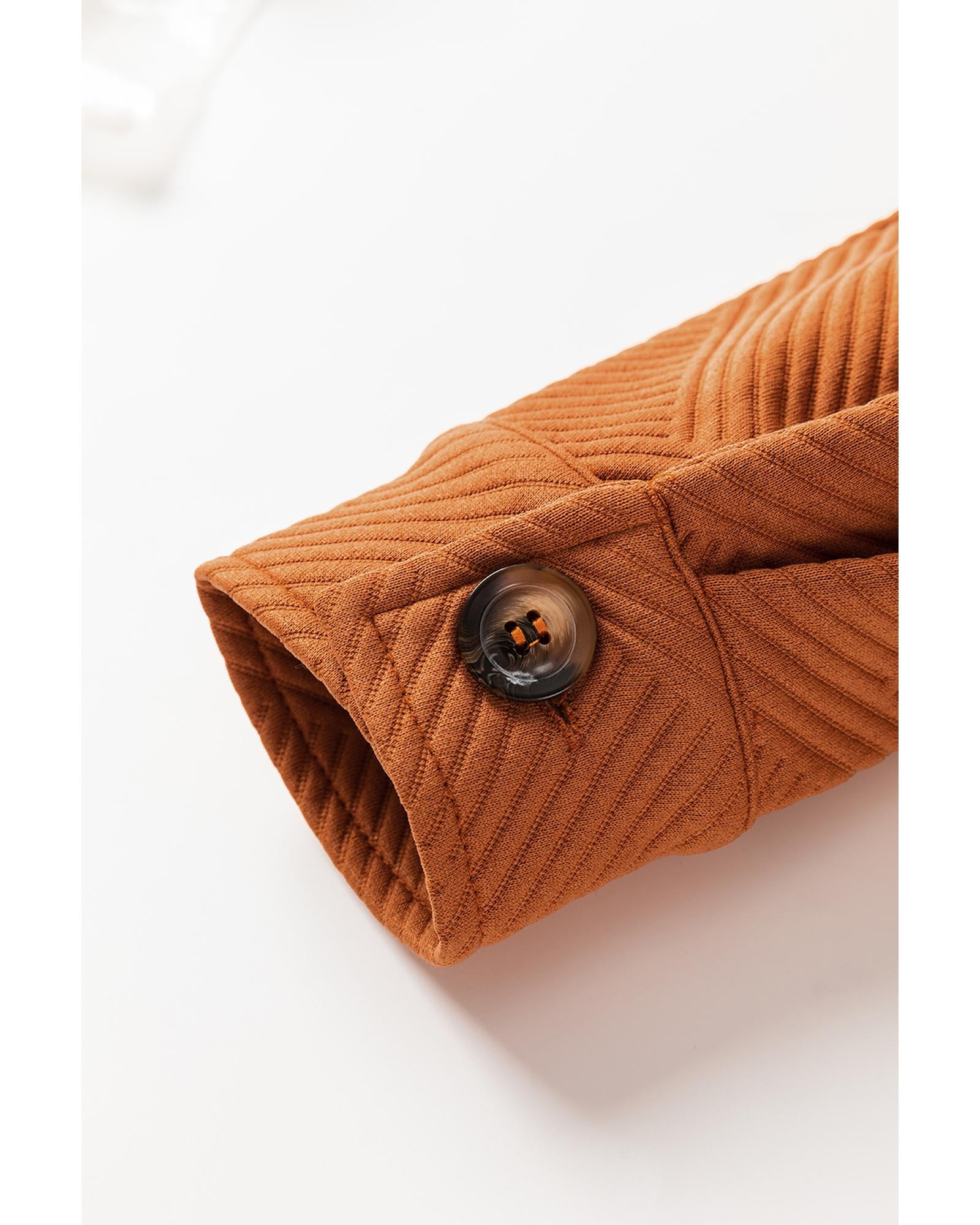 Gold Flame Textured Collared Drop Shoulder Buttoned Front Duster Coat - XL 5