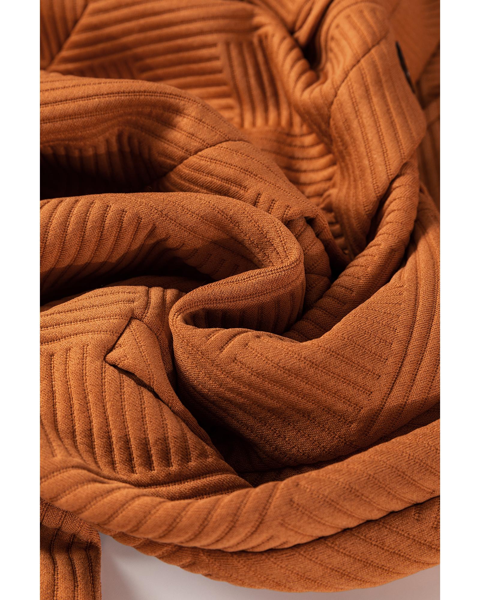 Gold Flame Textured Collared Drop Shoulder Buttoned Front Duster Coat - XL 8