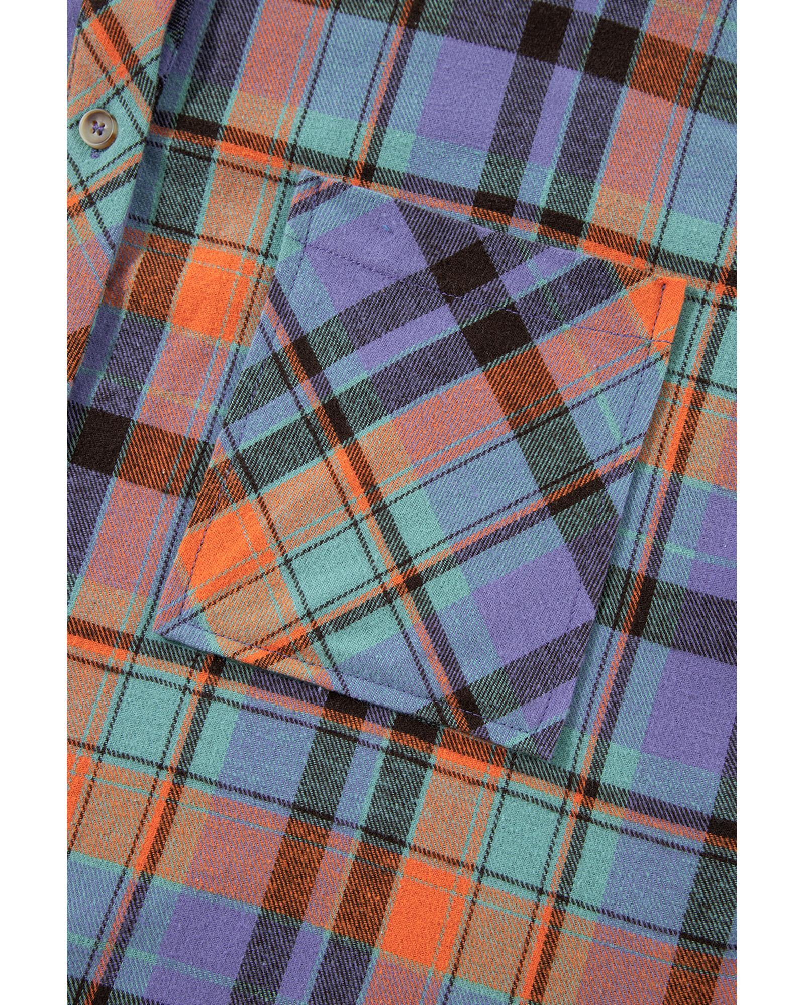 Orange Plus Size Plaid Print Buttoned Shirt - 1X 8