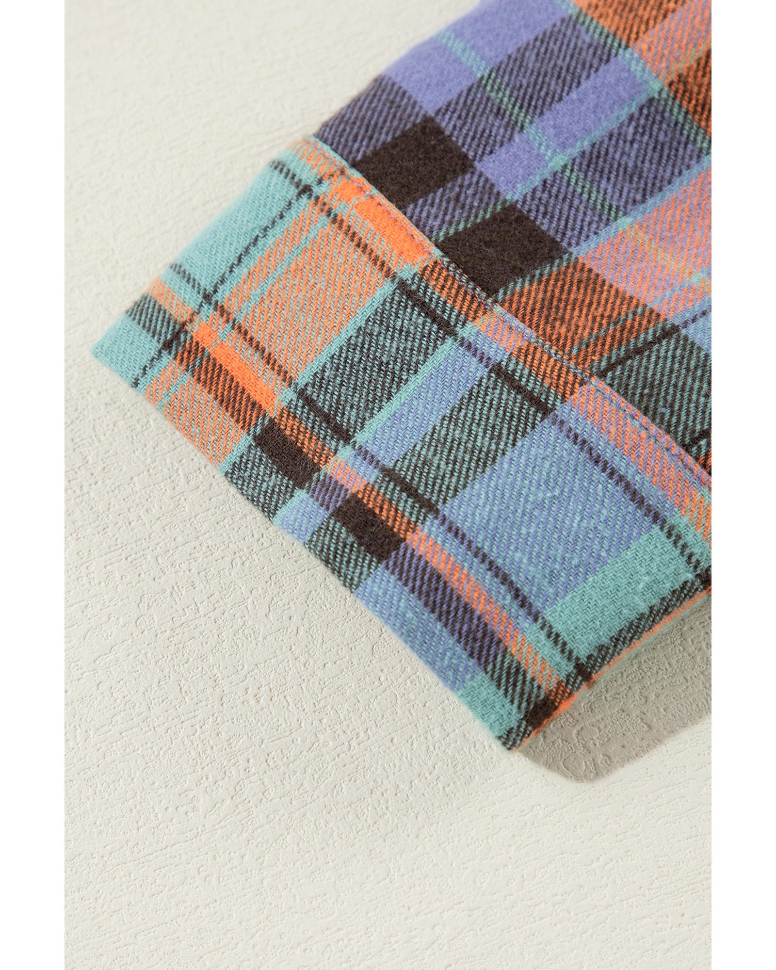 Orange Plus Size Plaid Print Buttoned Shirt - 4X 4