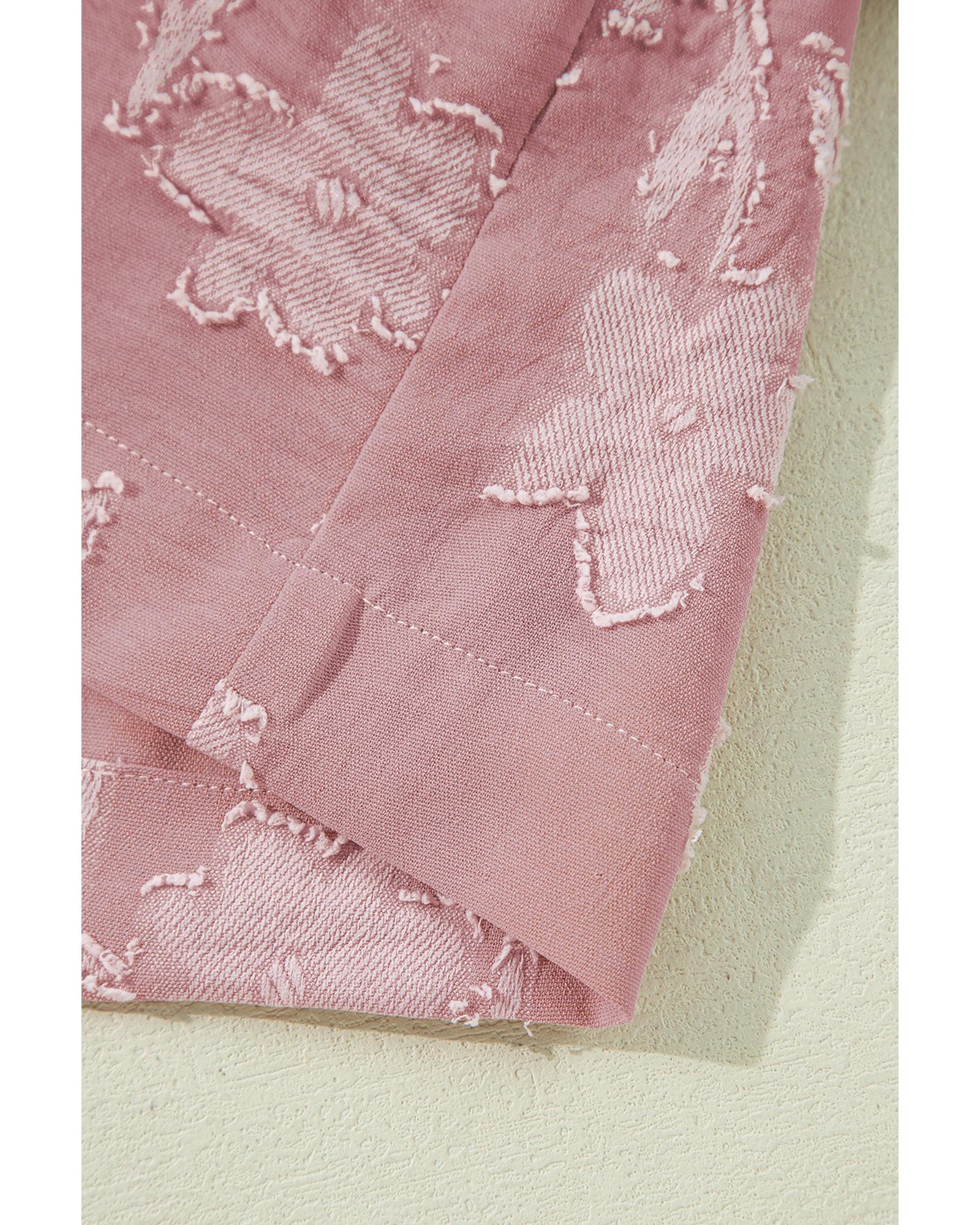 Peach Blossom Floral Surplice V Neck Tiered Ruffled Plus Size Dress - 2X