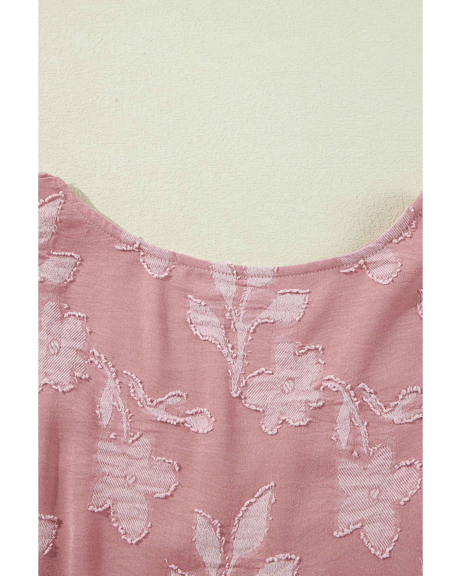 Peach Blossom Floral Surplice V Neck Tiered Ruffled Plus Size Dress - 3X 8