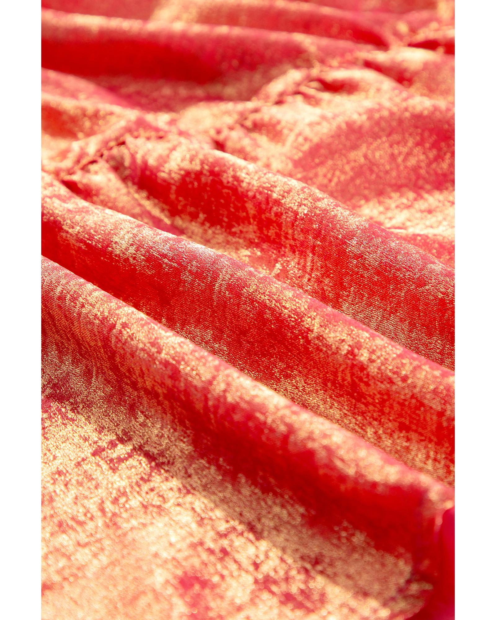 Peach Blossom Metallic Balloon Sleeve Shirt Plus Size Mini Dress - 2X 6