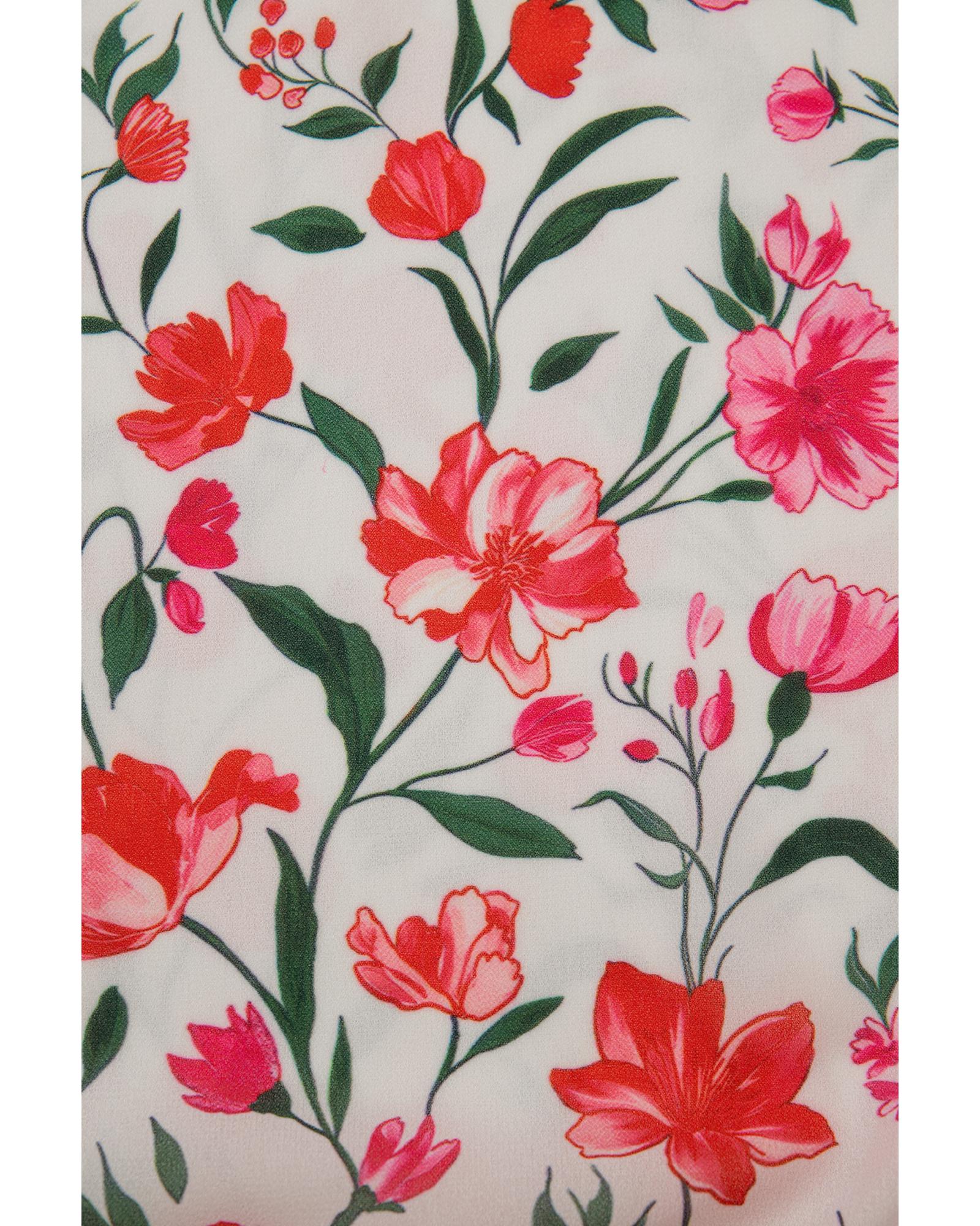 Pink Plus Size Floral Square Neck Puff Sleeve Ruffle Maxi Dress - 4X 6