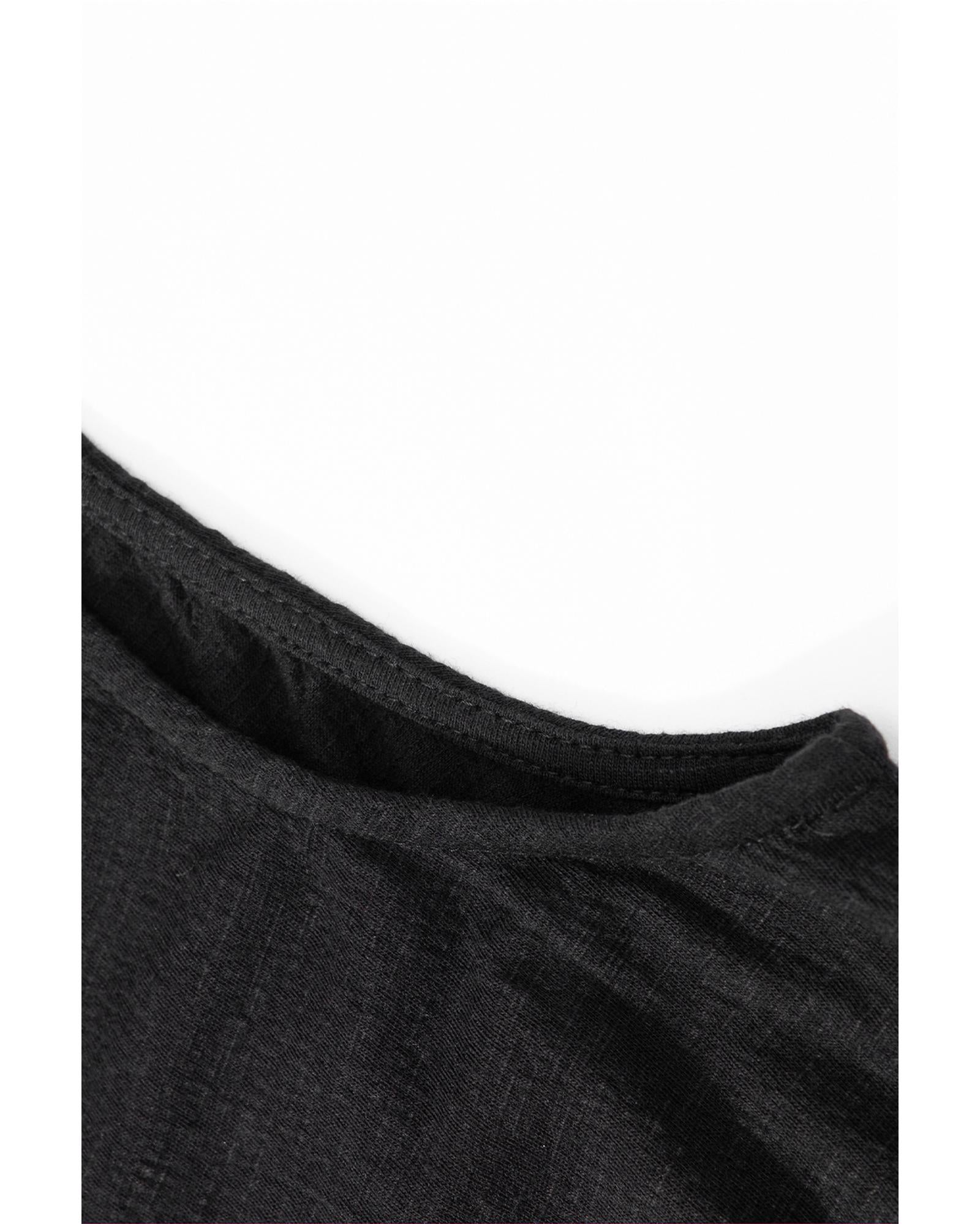 Black Plus Smocked High Waist Sleeveless V Neck Jumpsuit - 3X 8