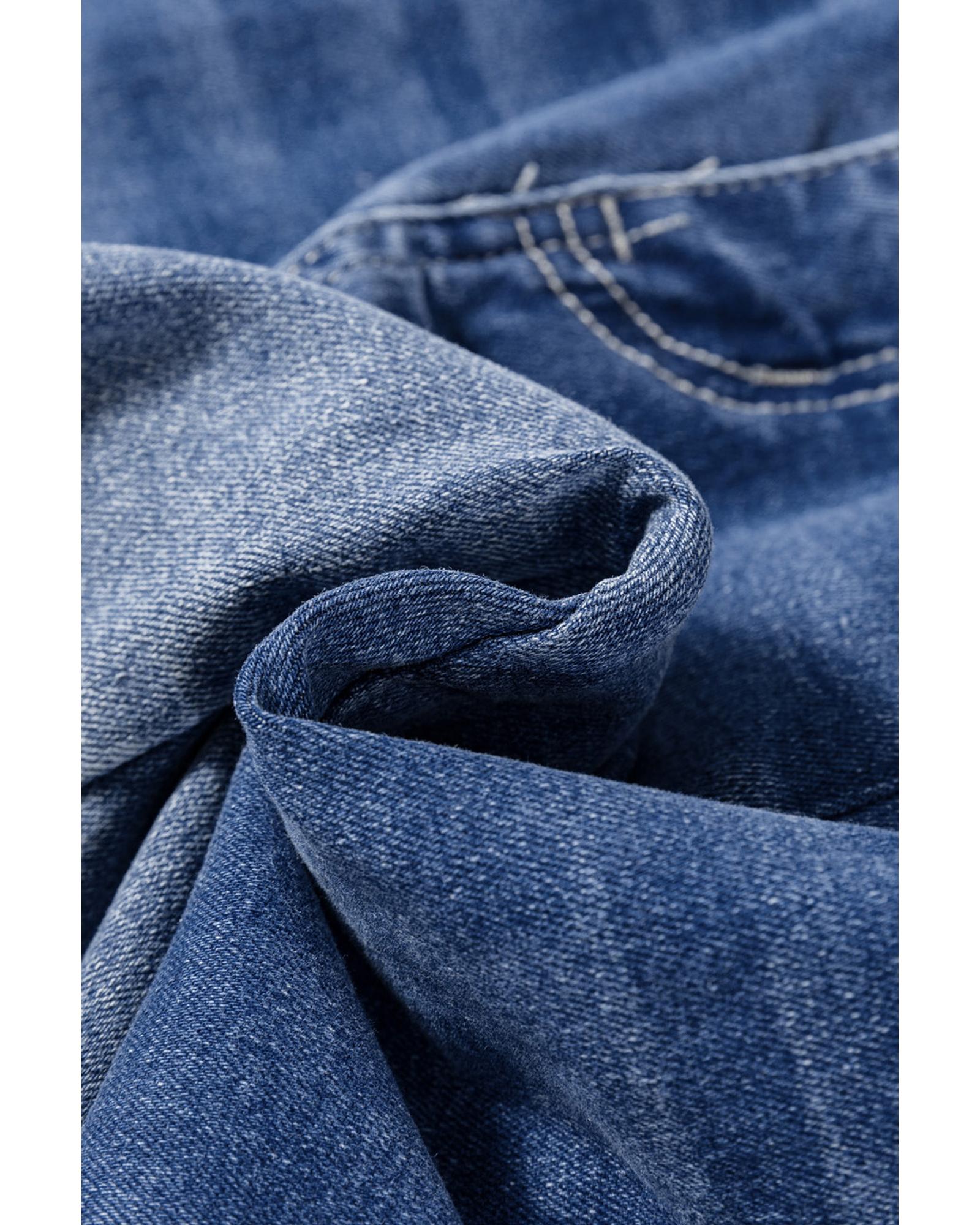 Blue Plus Size Exposed Seam High Waist Flare Jeans - 2X 6