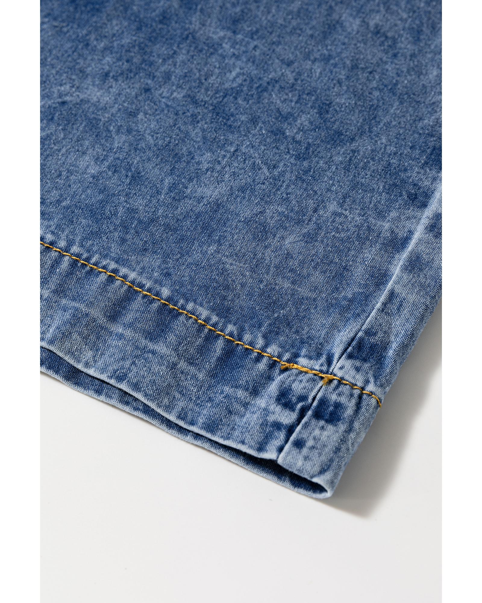Azura Exchange Dusk Blue Plus Size Drawstring High Waist Straight Leg Jeans - 4X