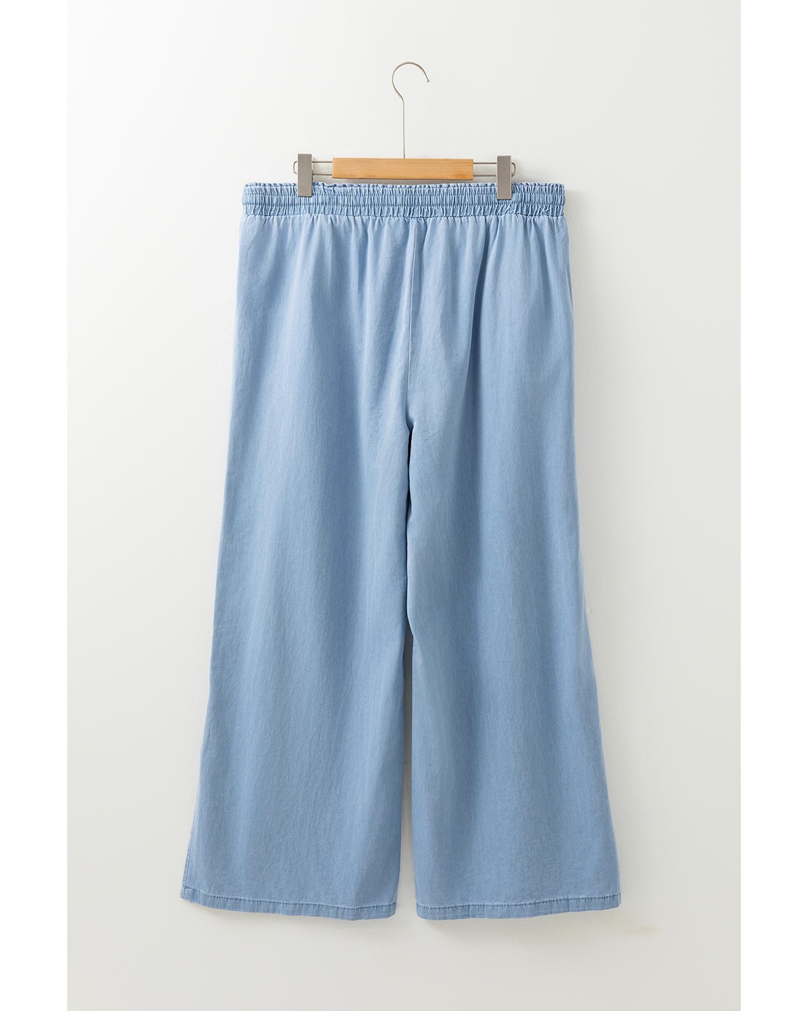 Beau Blue Casual Wide Slit Leg High Waist Loose Plus Size Jeans - 1X 5