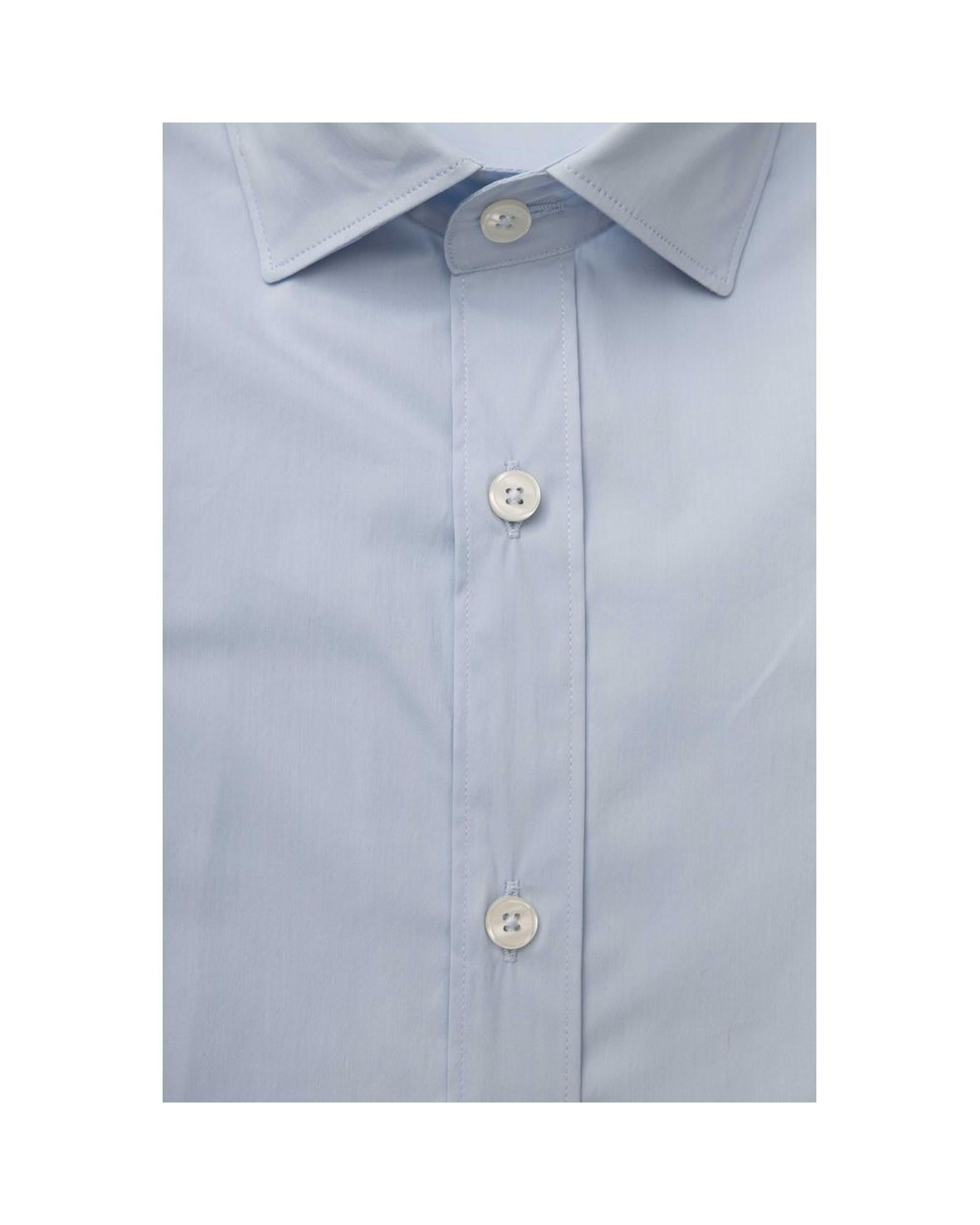 Bagutta Men's Light Blue Cotton Shirt - XL 4