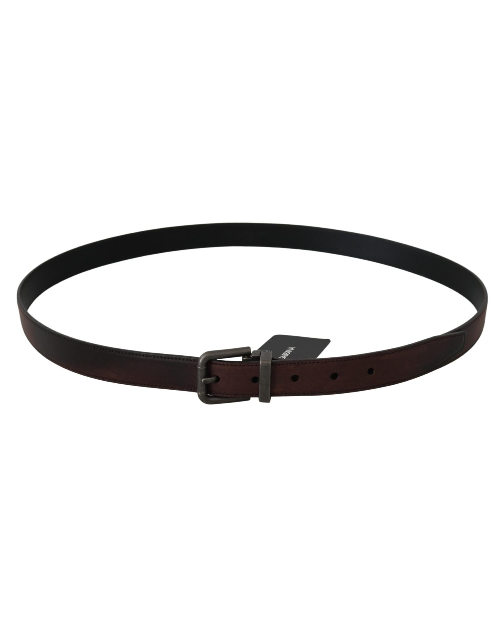100% Authentic Dolce & Gabbana Leather Belt with Gray Buckle 115 cm Men 3