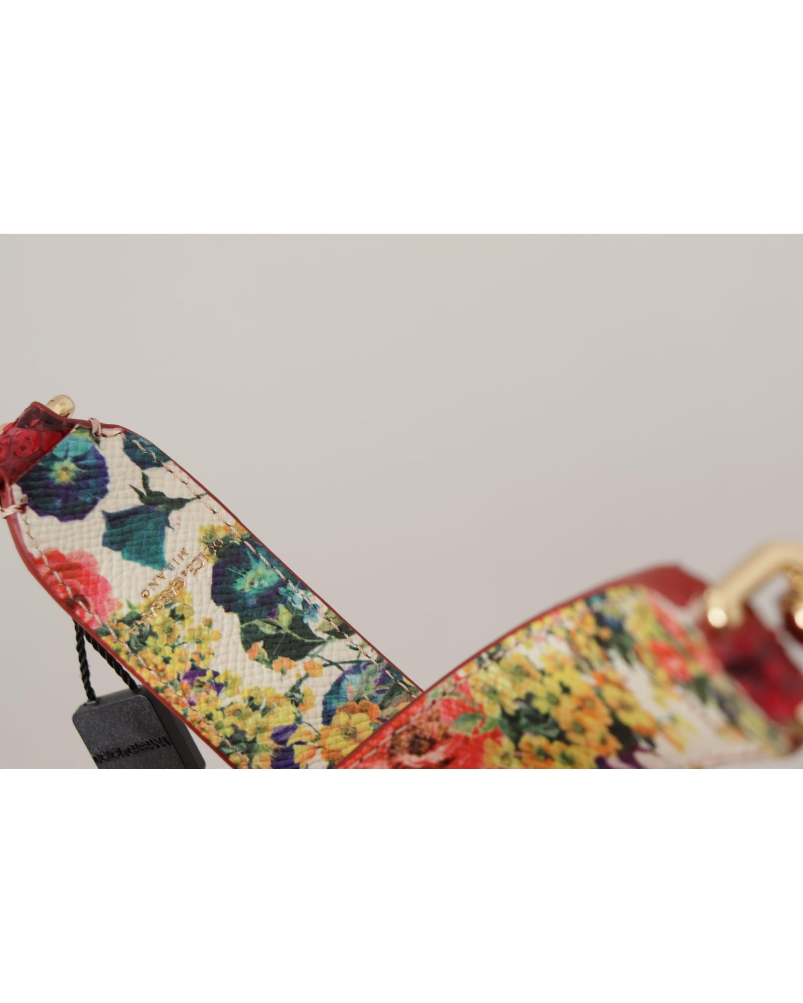 Dolce & Gabbana Women's Red Exotic Leather Crystals Reversible Shoulder Strap - One Size 3