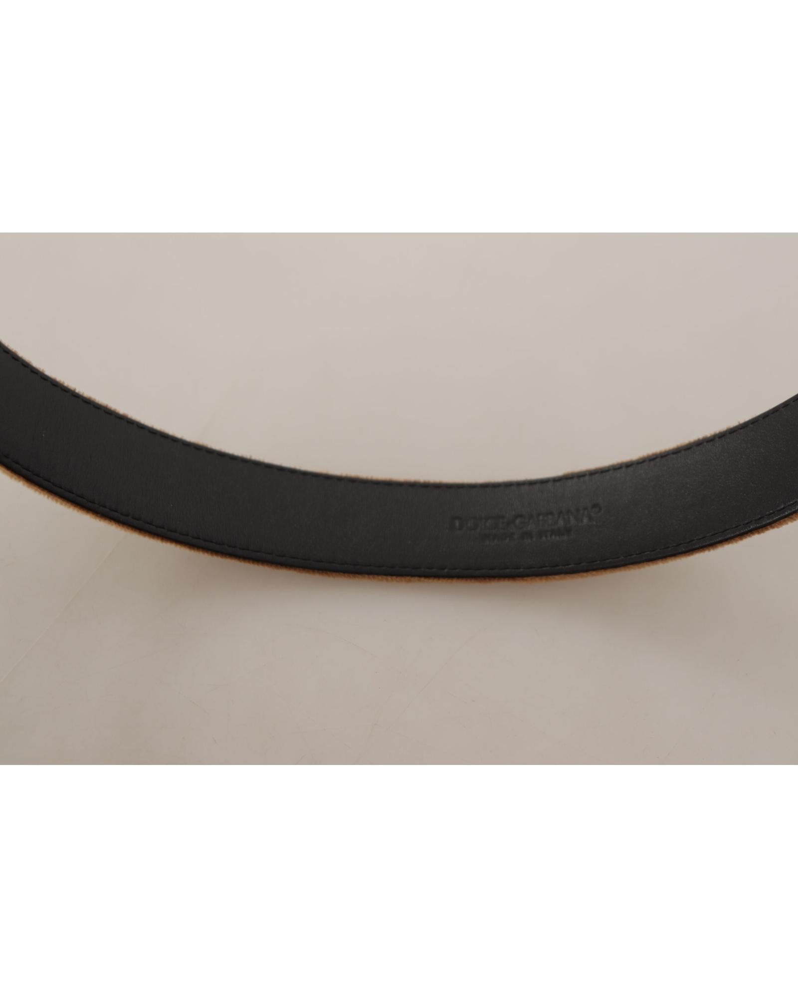 Authentic Dolce & Gabbana Leather Belt with Engraved Logo Buckle 90 cm Women 5