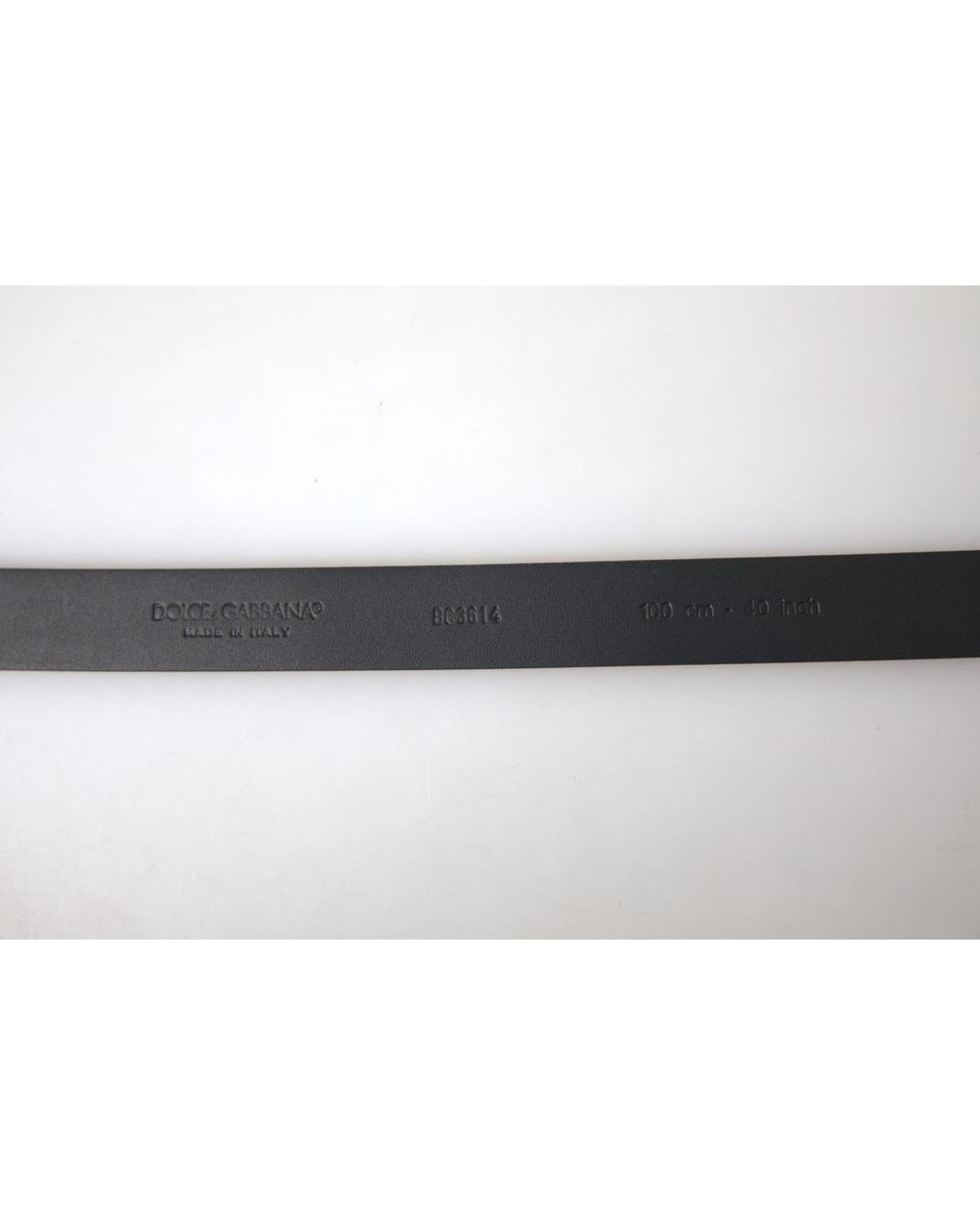 Dolce & Gabbana Men's Bordeaux Leather Silver Metal Buckle Belt - 90 cm 4