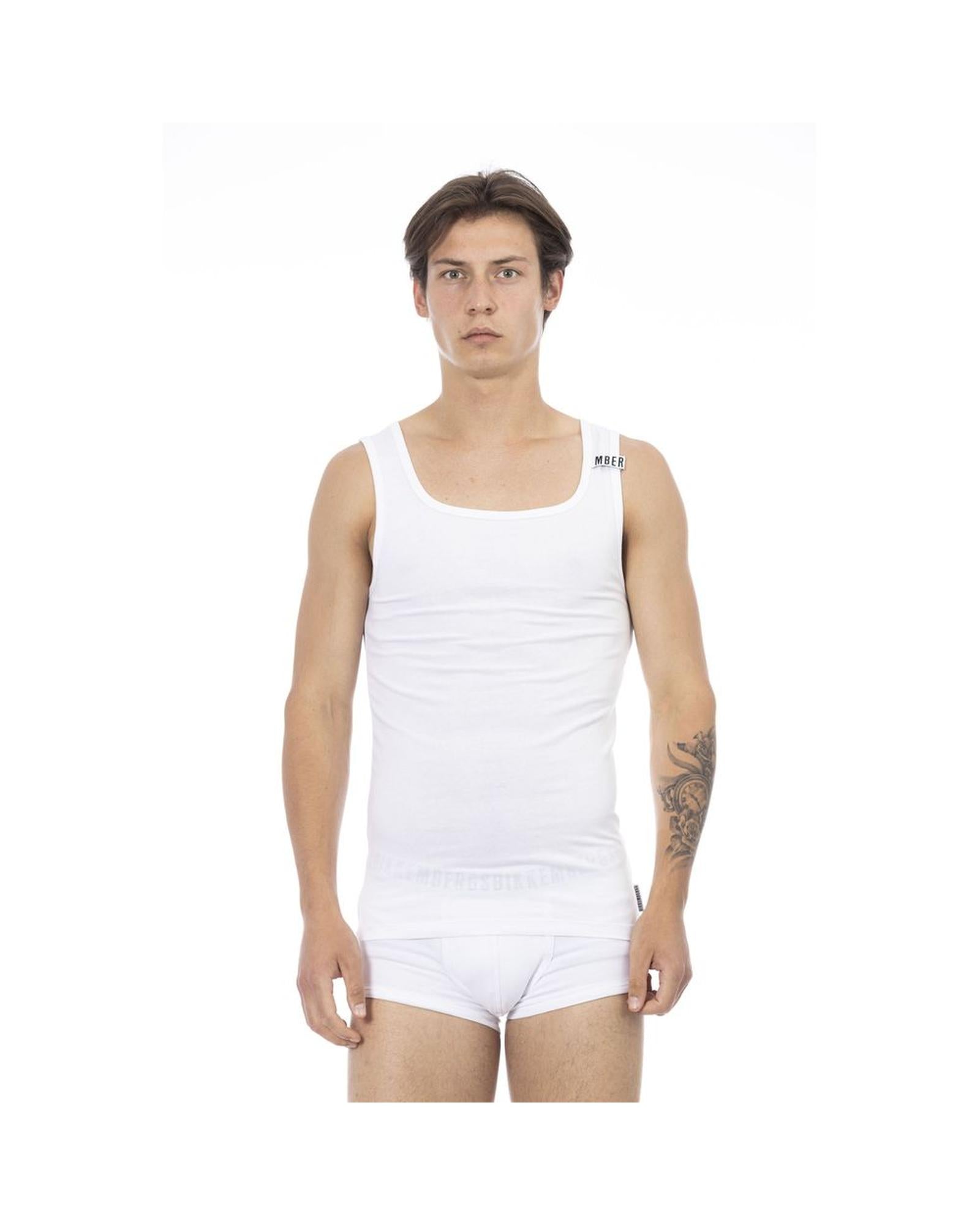 Stretch Cotton Logoed Shoulder Pad Mens Tank Top S Men