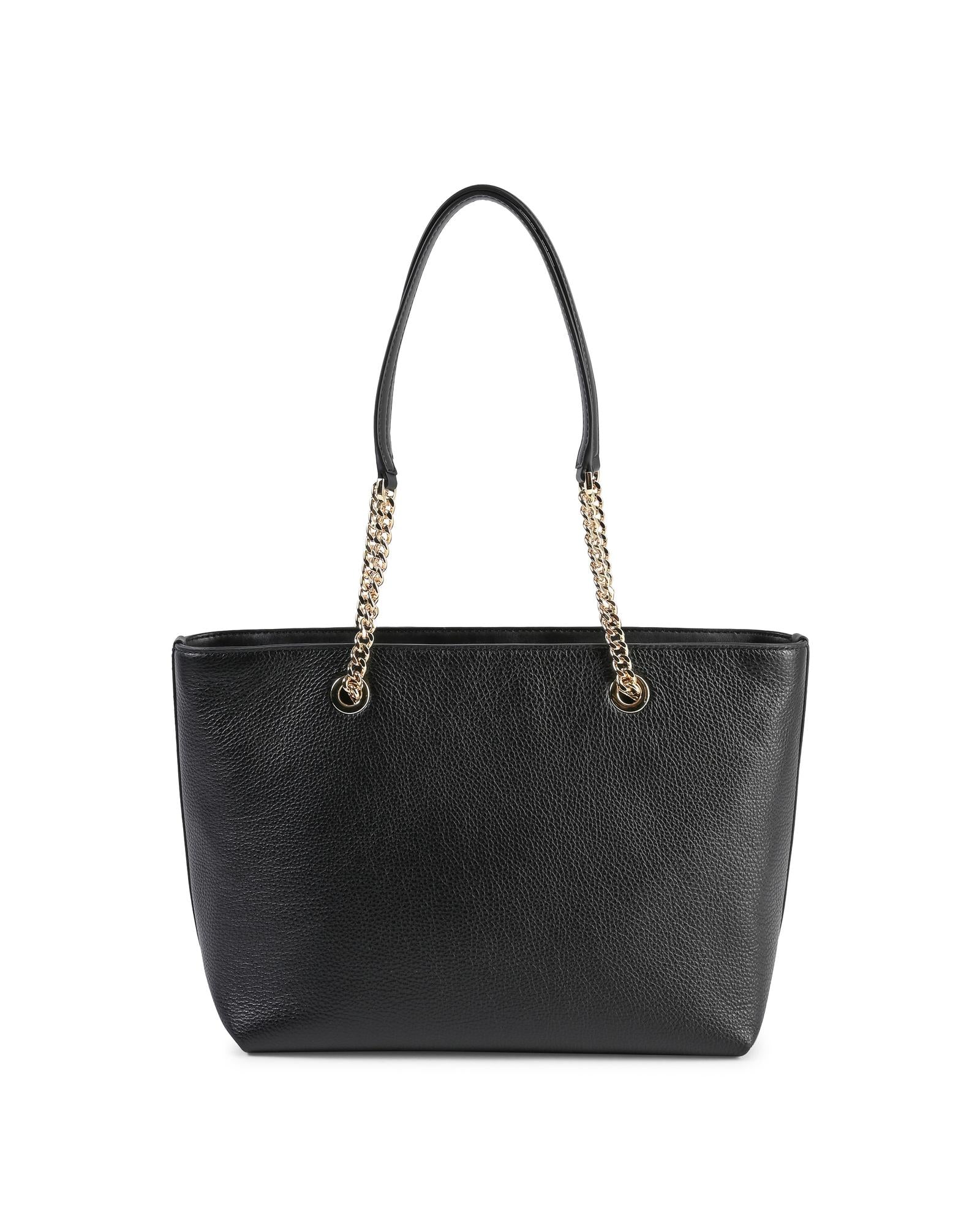 Leather Chain Tote Bag - One Size 3