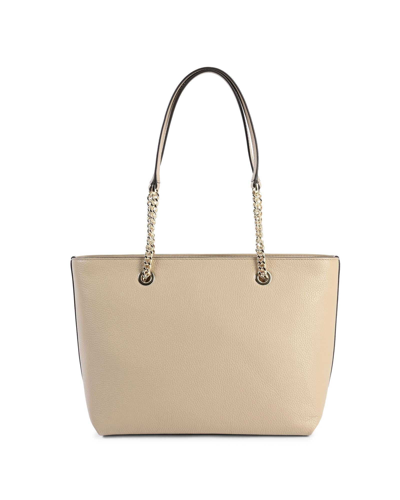 Leather Front Zip Tote Bag - One Size 3