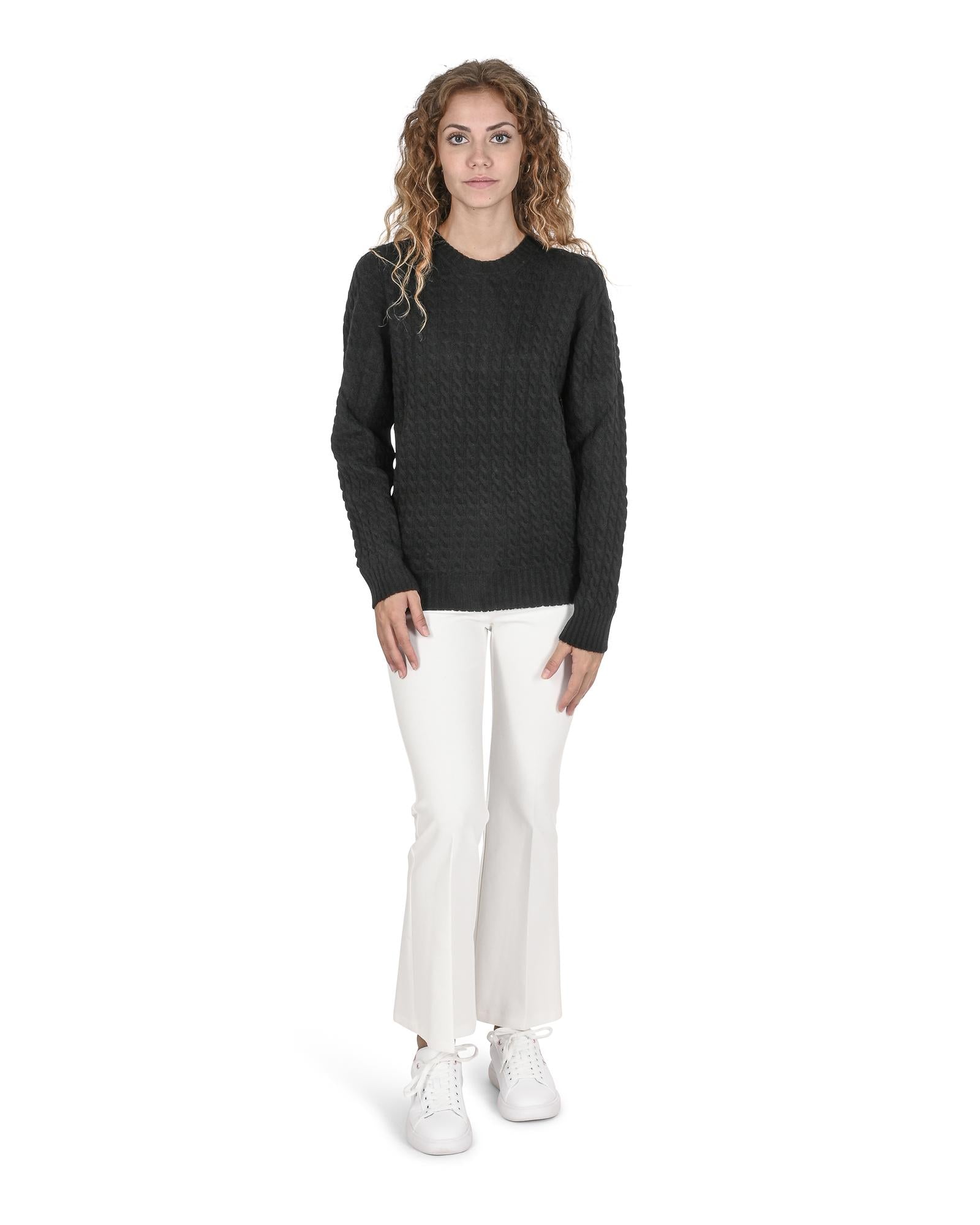 Crown of Edinburgh Cashmere Women's Luxury Italian Cashmere and Merino Wool Sweater in Black - 46 EU 3