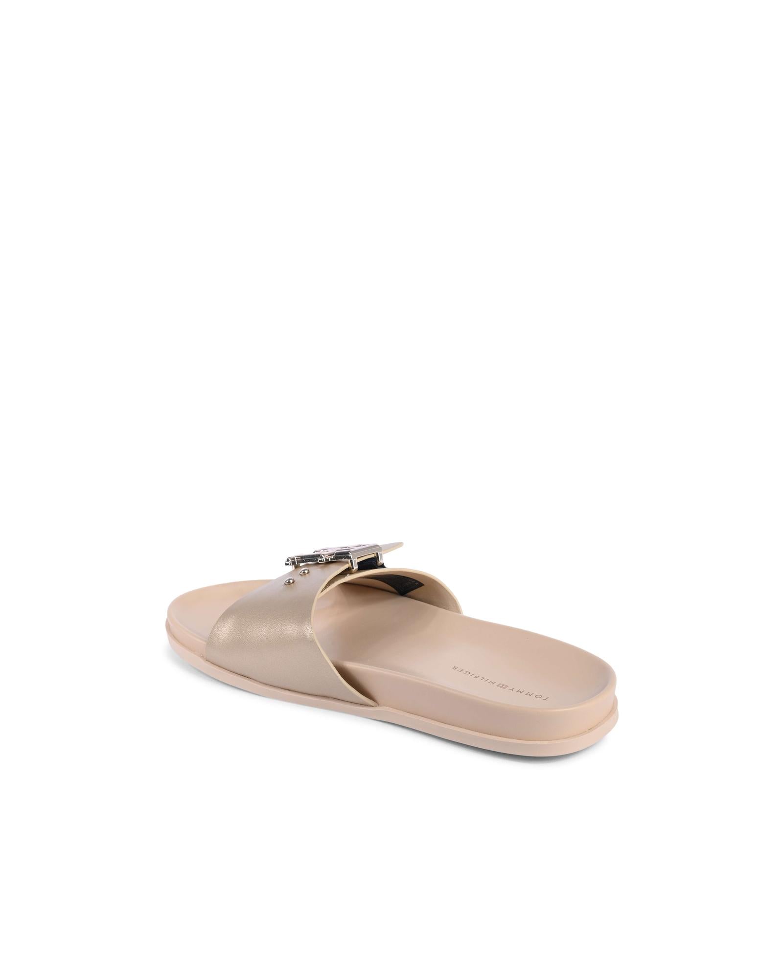 Leather Sandal with Gold Detailing - 36 EU