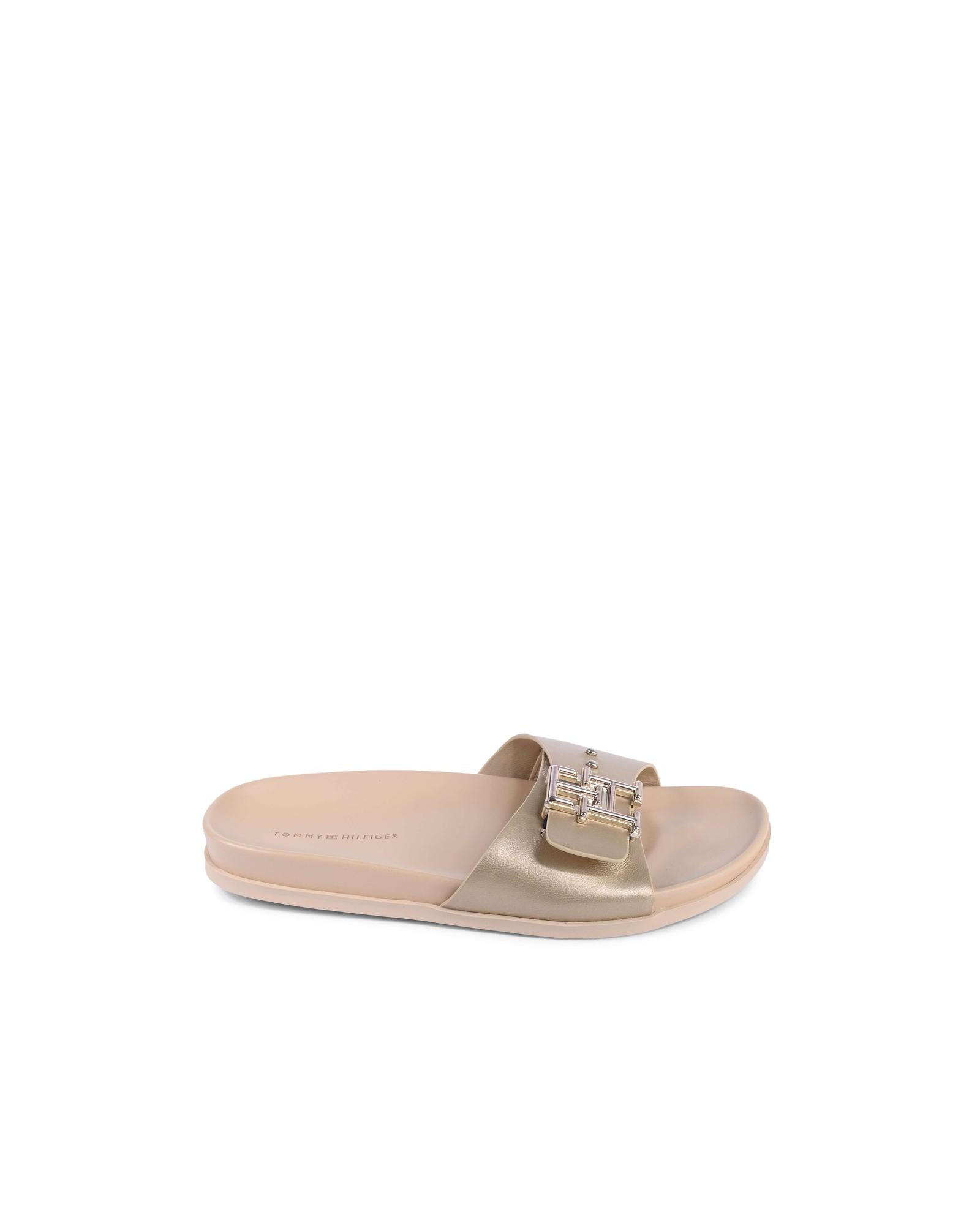 Leather Sandal with Gold Detailing - 41 EU