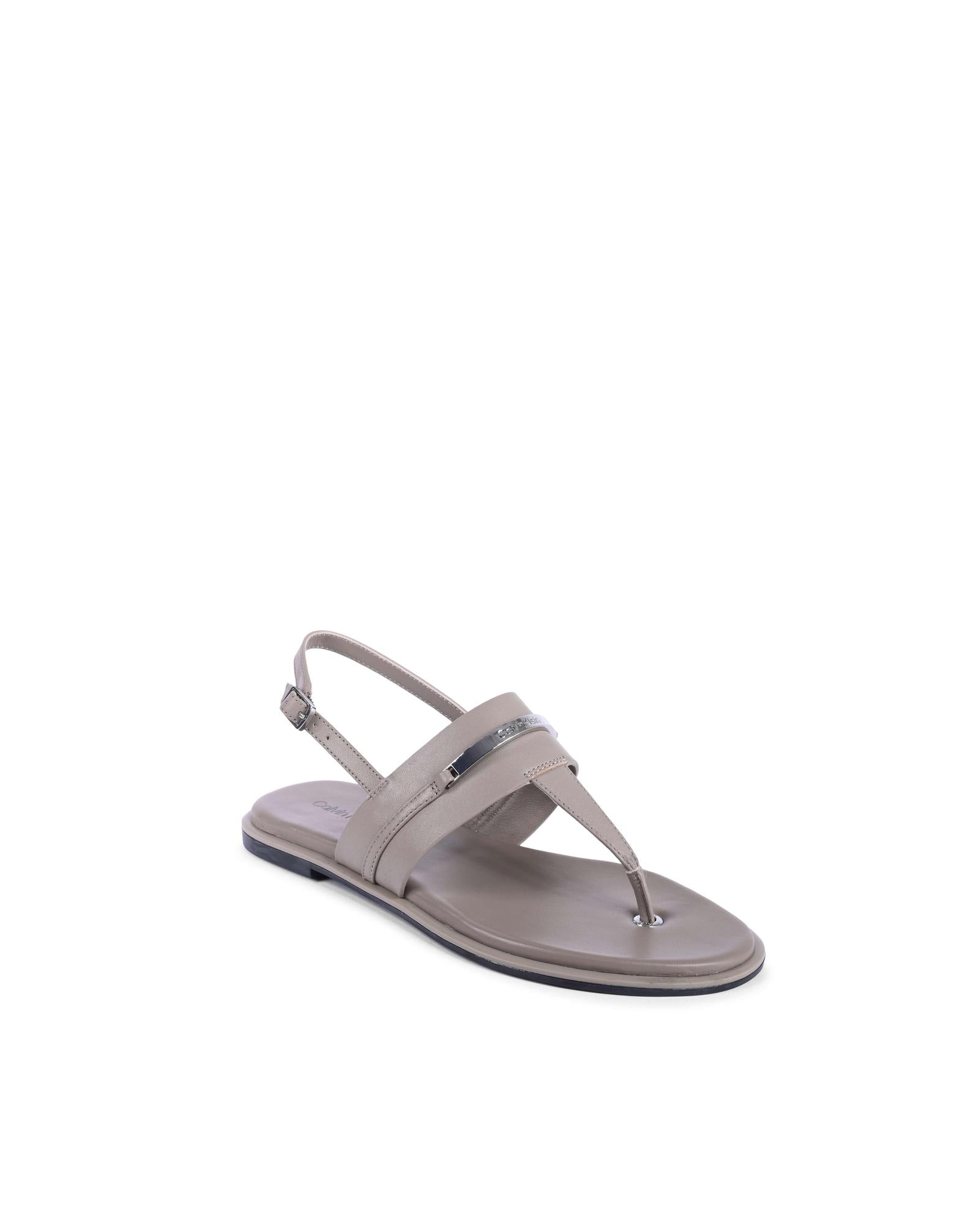 Leather Thong Sandals Flat - 39 EU