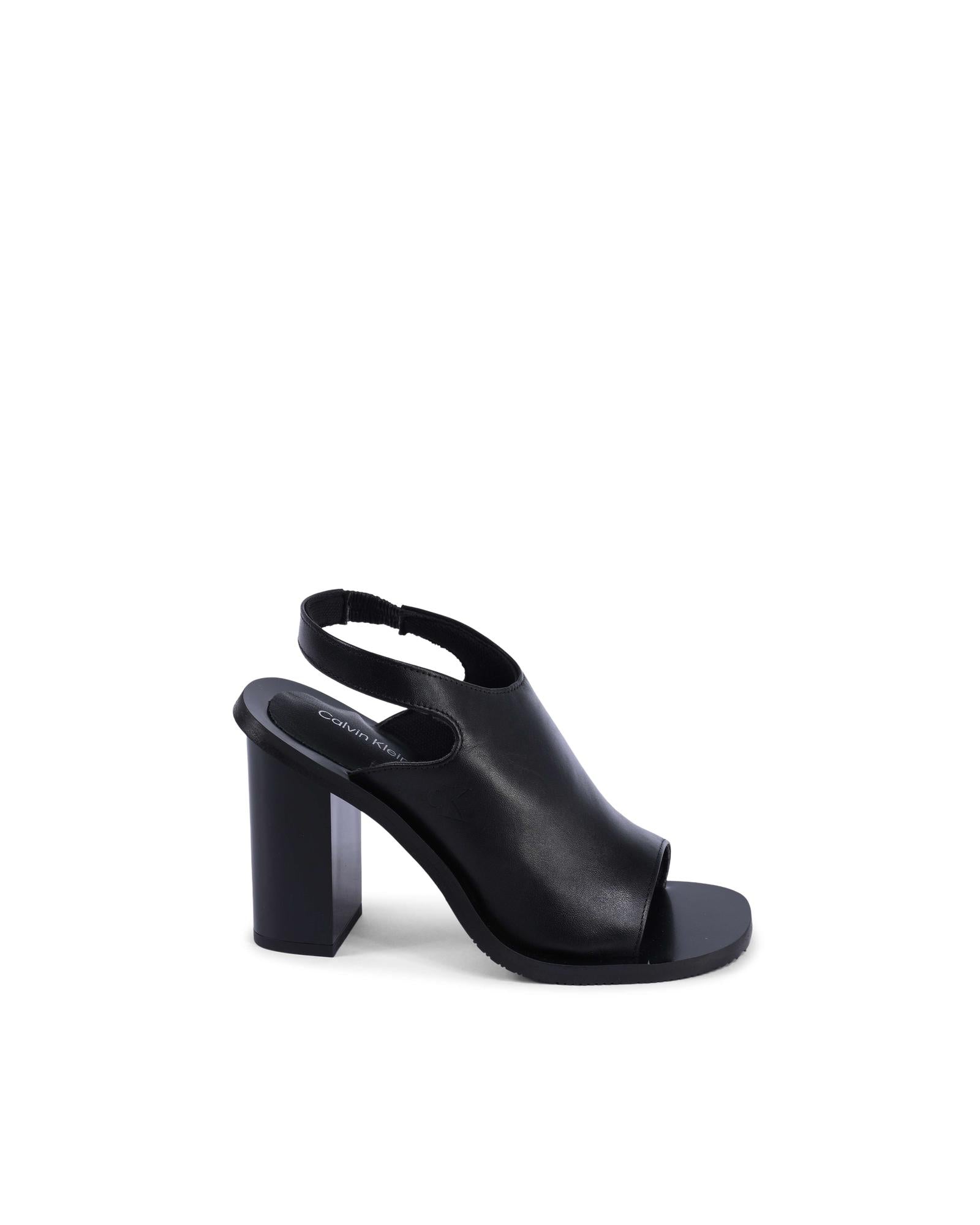 Leather Slingback Sandals Mid Heel - 36 EU
