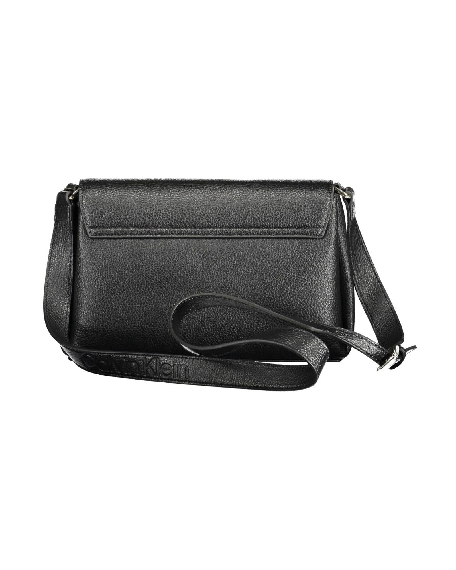 Calvin Klein Women's Elegant Black Shoulder Bag with Logo Detail - One Size