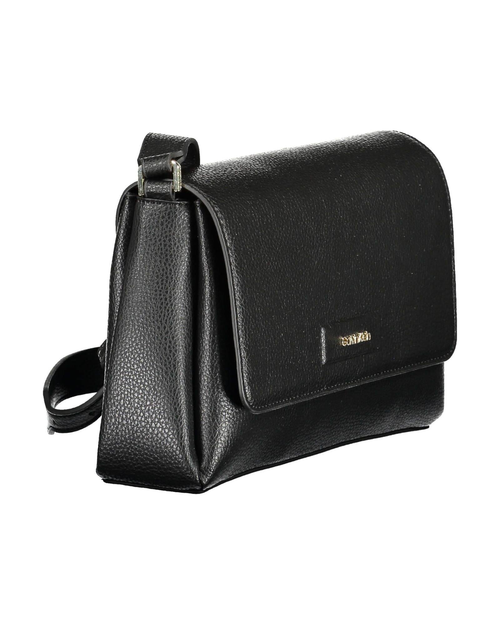 Calvin Klein Women's Elegant Black Shoulder Bag with Logo Detail - One Size 3