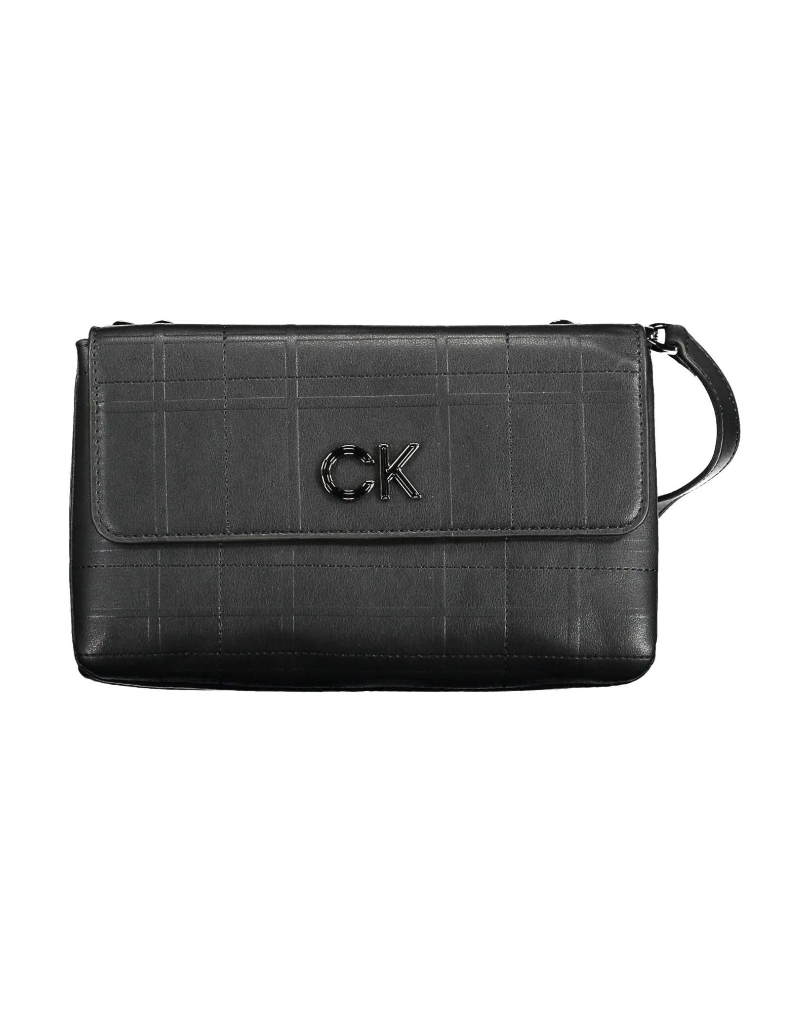 Calvin Klein Women's Chic Black Shoulder Bag with Contrasting Details - One Size