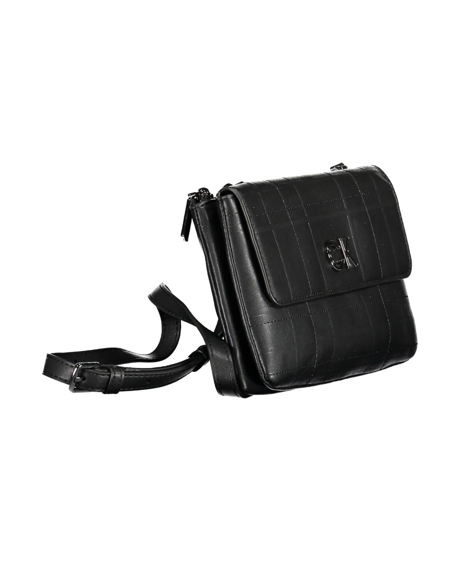 Calvin Klein Women's Chic Black Shoulder Bag with Contrasting Details - One Size 3