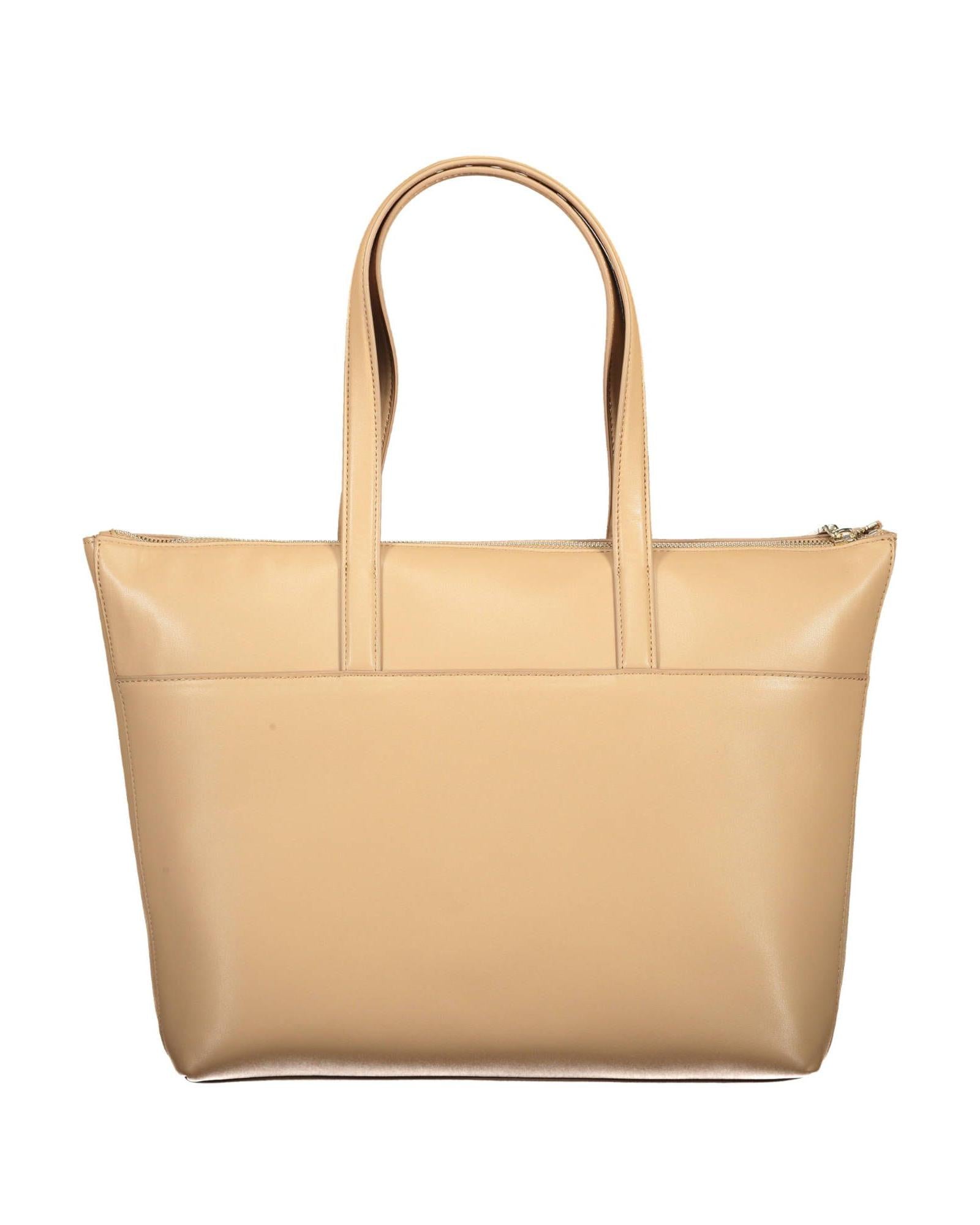 Calvin Klein Women's Beige Zip Closure Chic Shoulder Bag - One Size