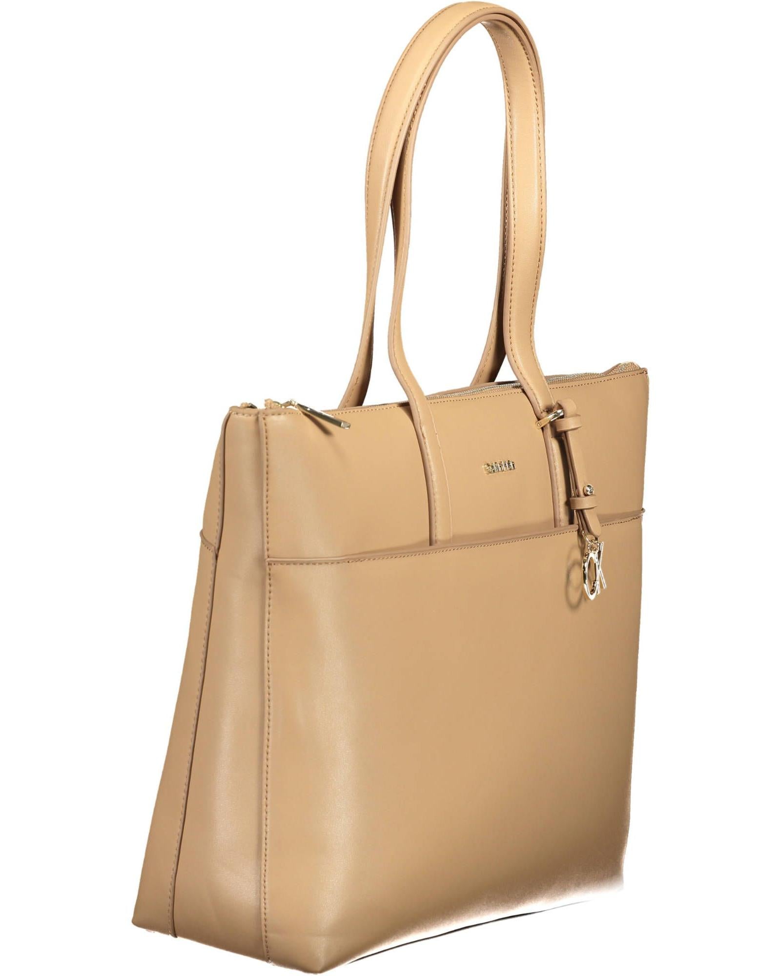 Calvin Klein Women's Beige Zip Closure Chic Shoulder Bag - One Size 3