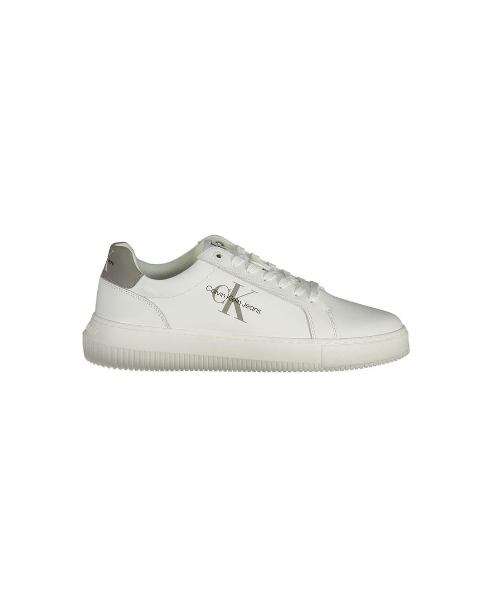 Calvin Klein Men's White Polyester Sneaker - 46 EU