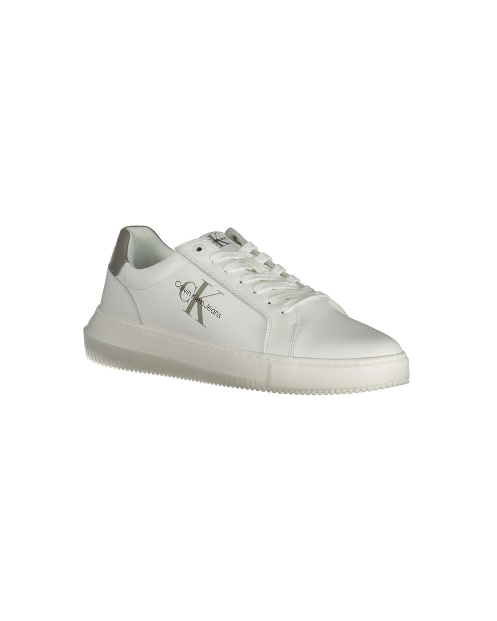 Calvin Klein Men's White Polyester Sneaker - 46 EU