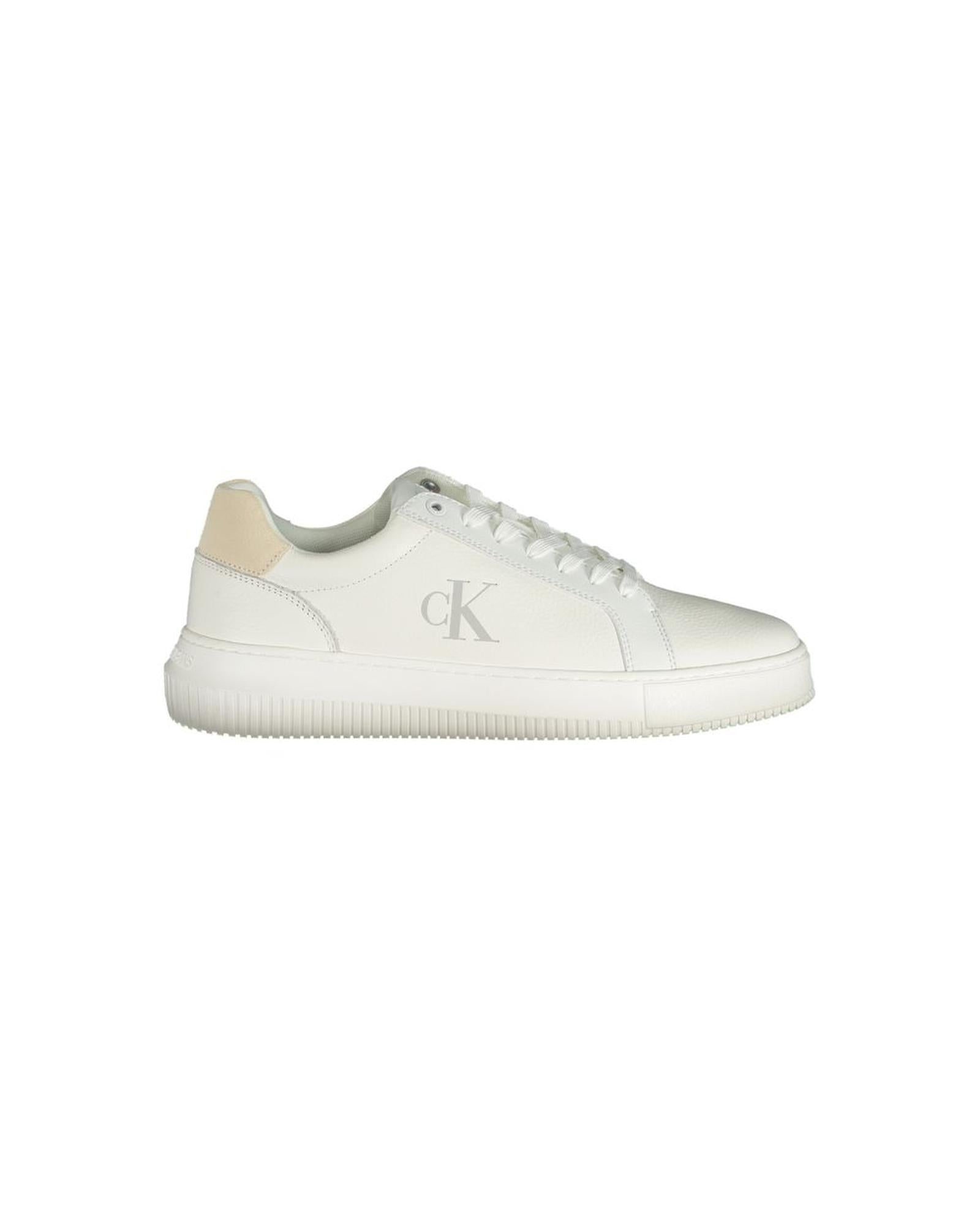 Calvin Klein Men's White Polyester Sneaker - 46 EU
