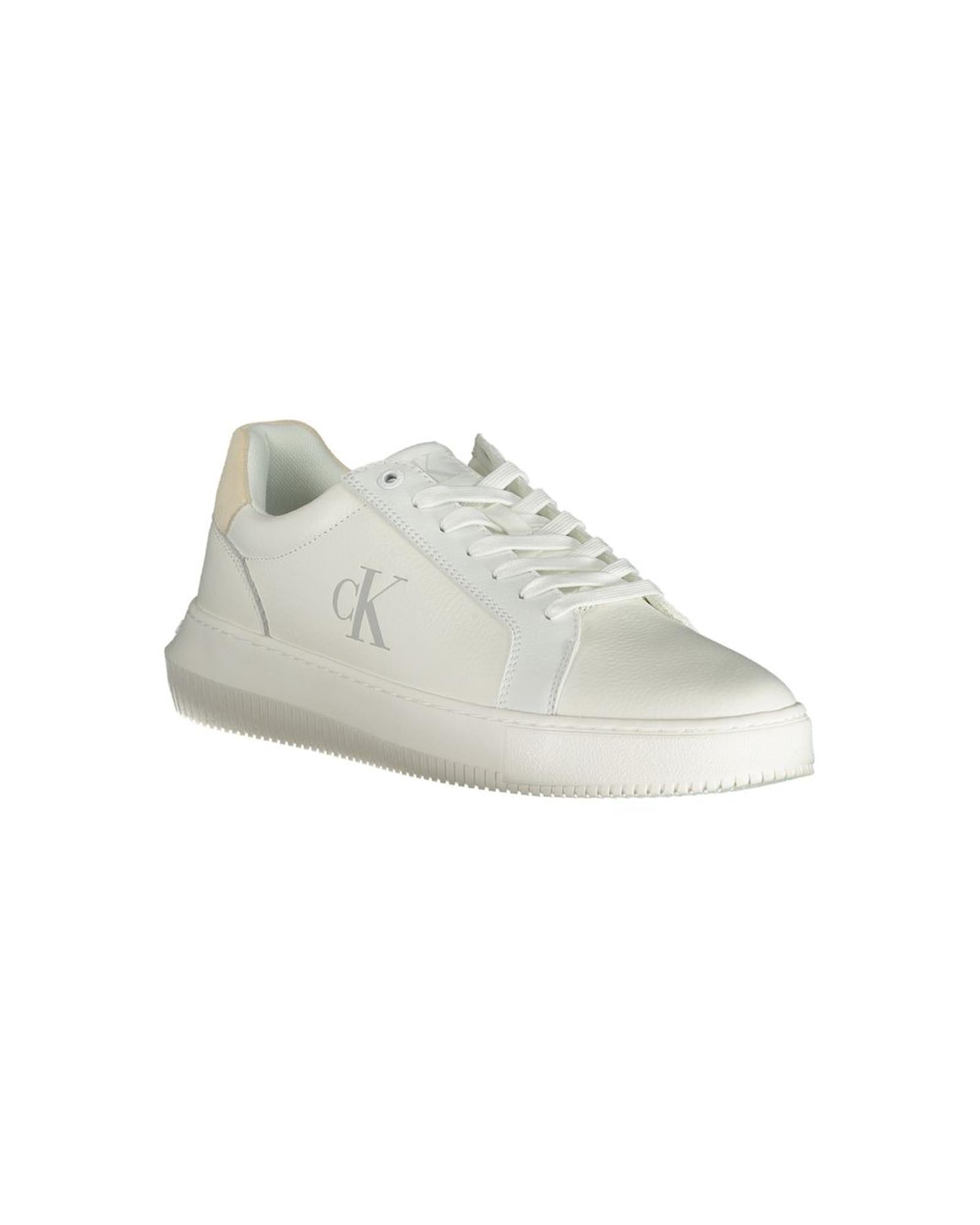 Calvin Klein Men's White Polyester Sneaker - 46 EU