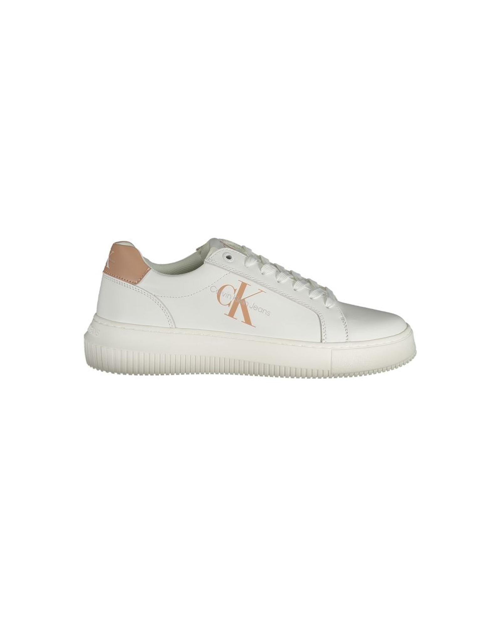 Calvin Klein Women's White Polyester Sneaker - 38 EU