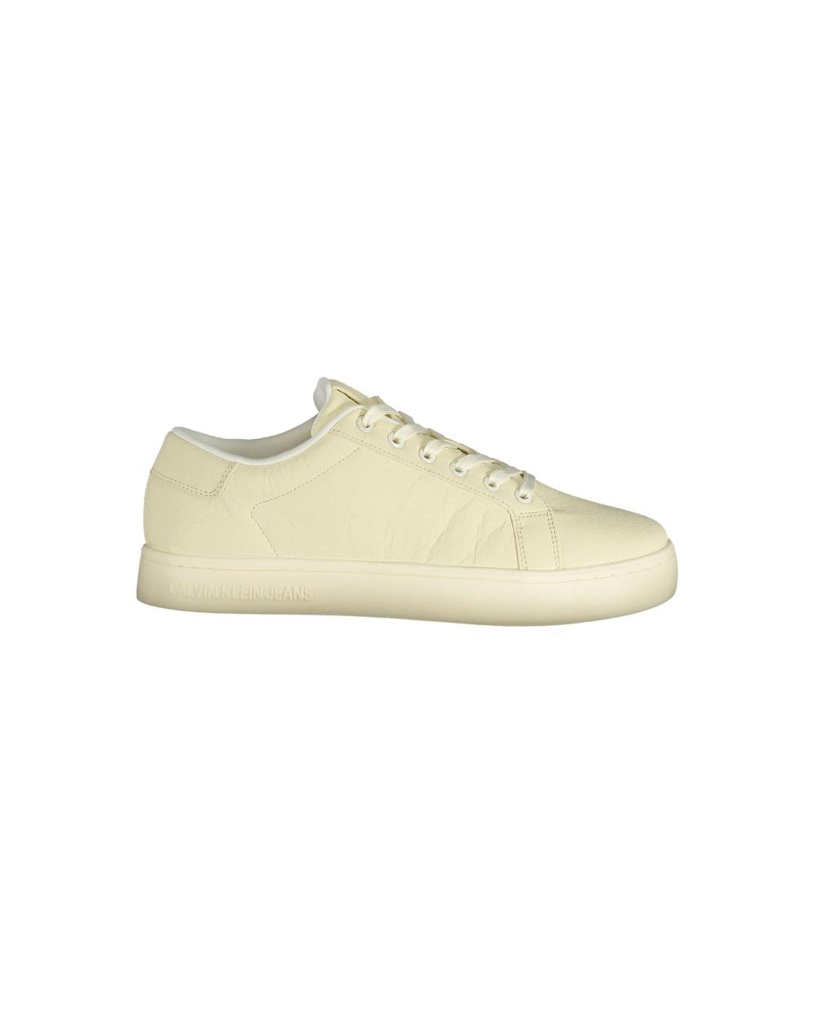 Calvin Klein Men's White Polyester Sneaker - 41 EU