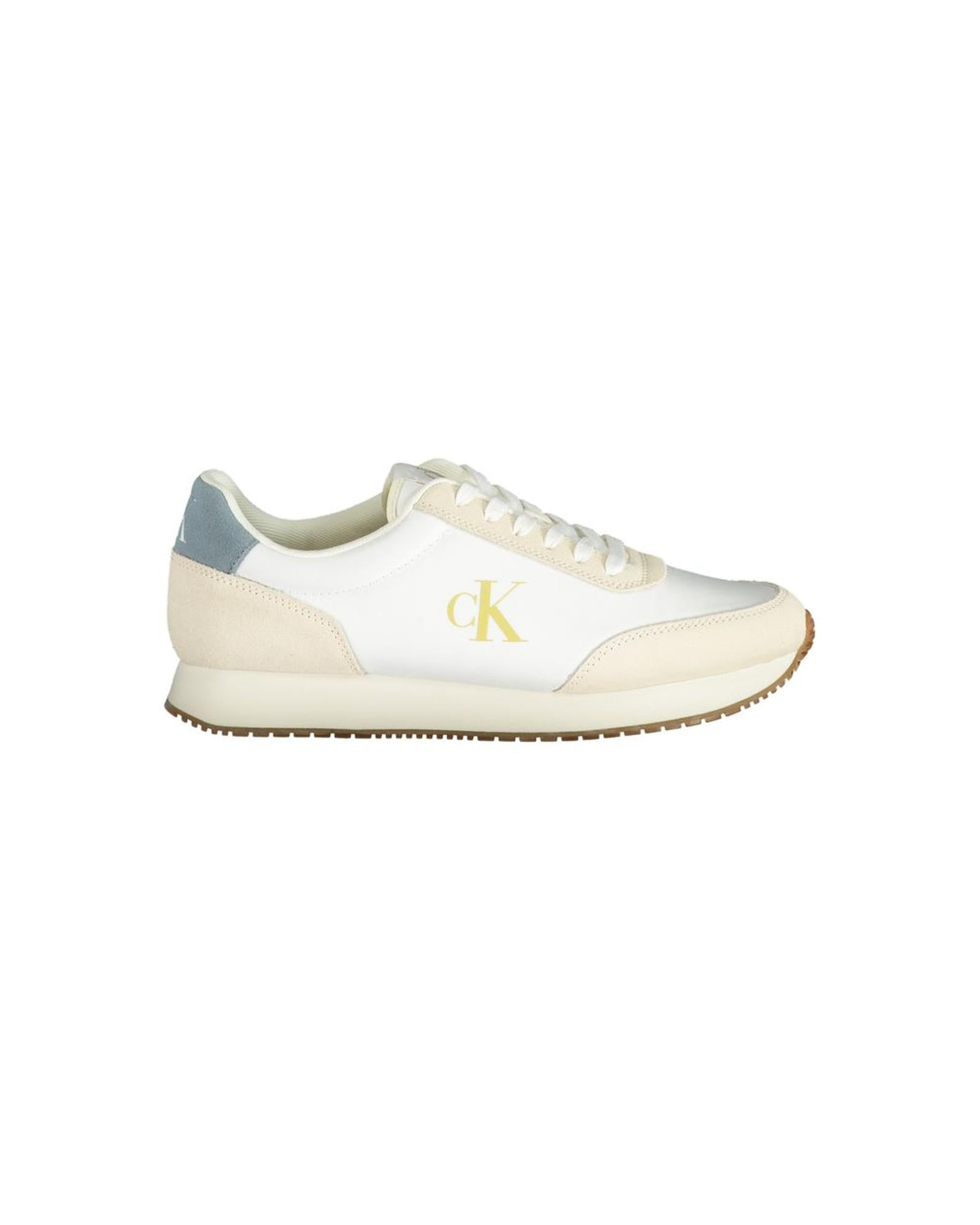 Calvin Klein Men's White Polyester Sneaker - 40 EU