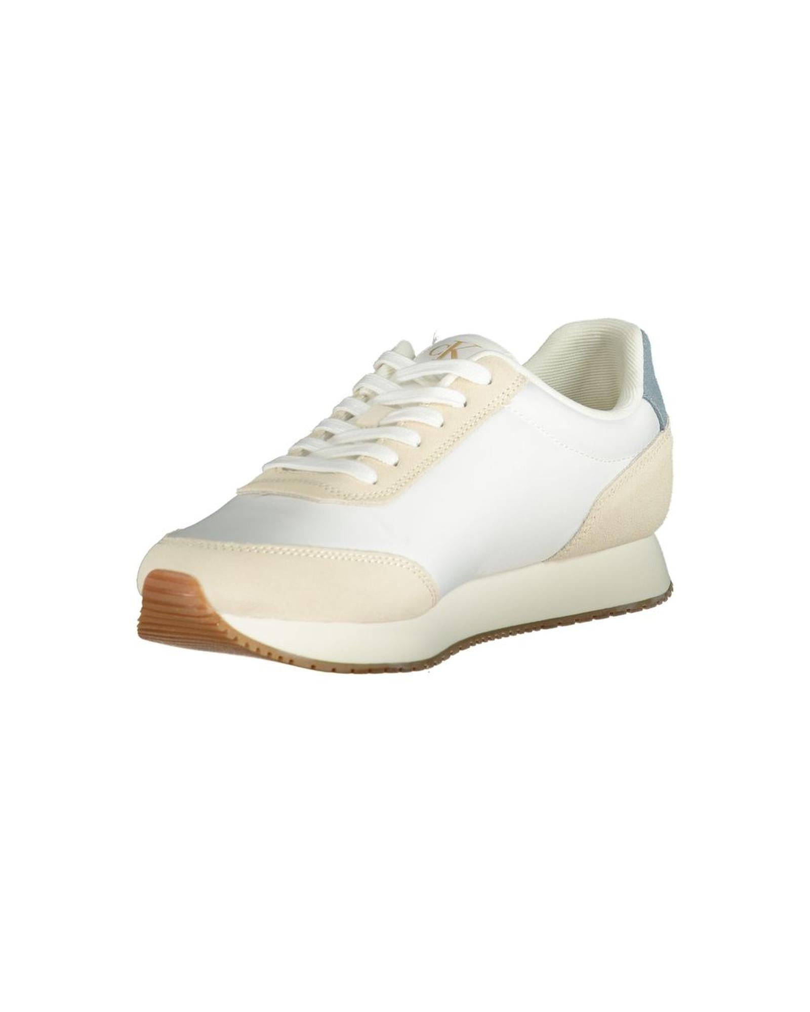 Calvin Klein Men's White Polyester Sneaker - 45 EU