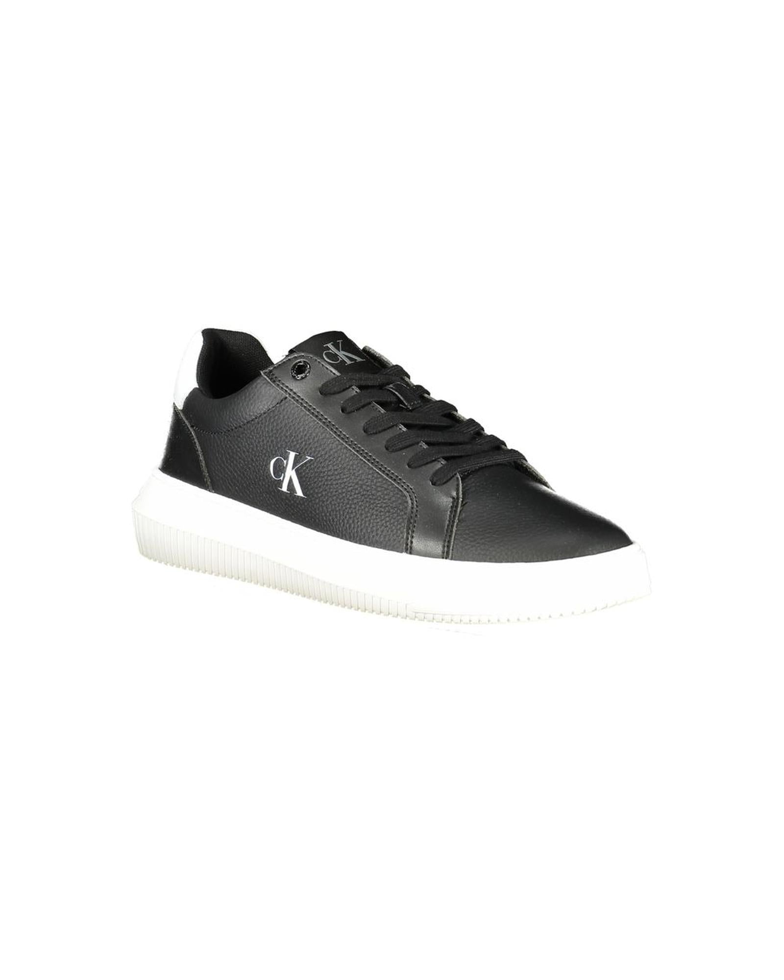 Calvin Klein Men's Black Leather  Sneaker - 40 EU