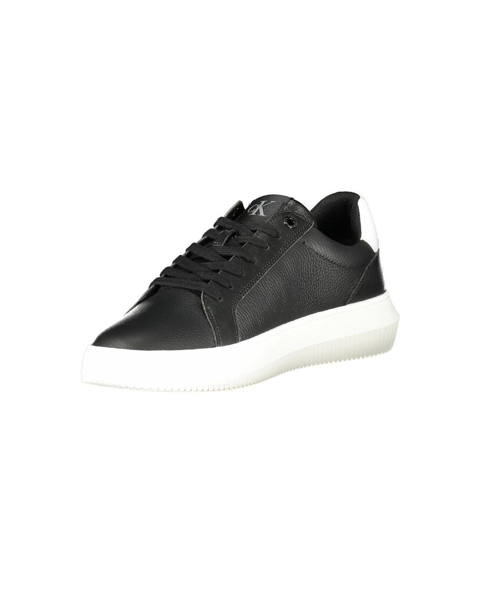 Calvin Klein Men's Black Leather  Sneaker - 42 EU