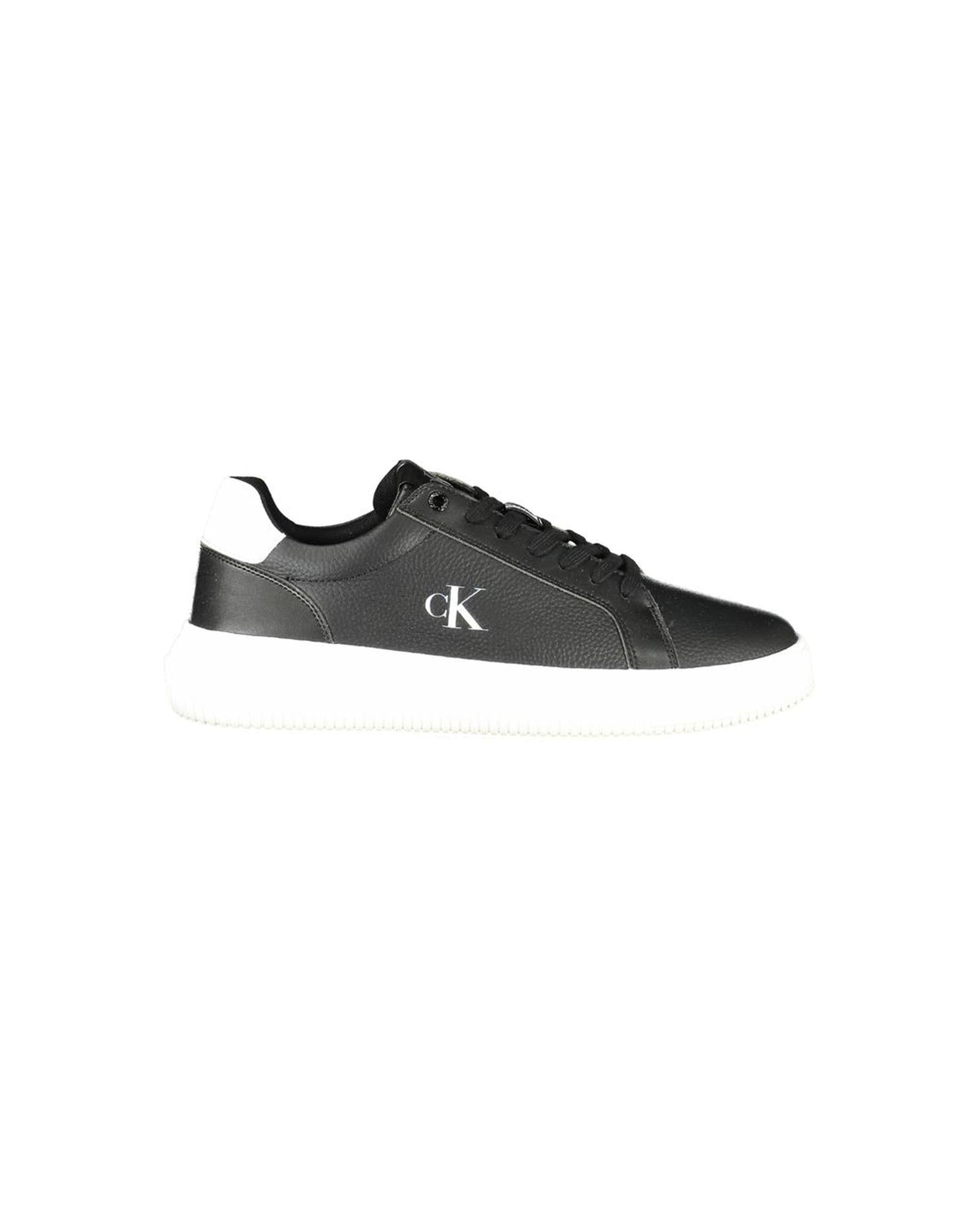 Calvin Klein Men's Black Leather  Sneaker - 44 EU