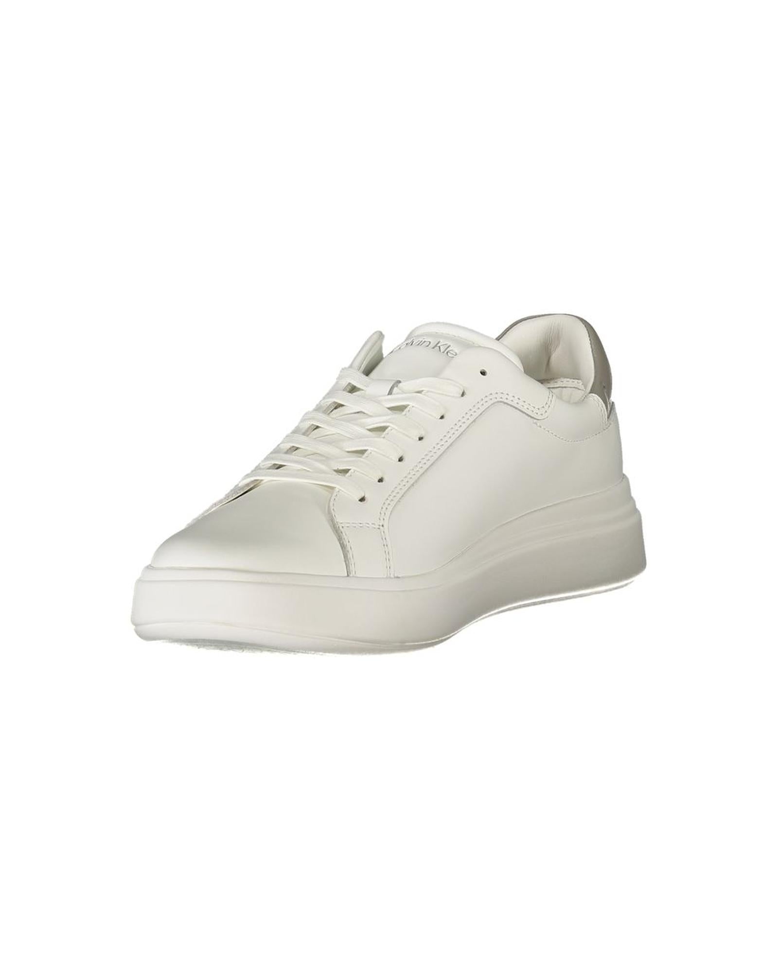 Calvin Klein Men's White Polyester Sneaker - 42 EU 3